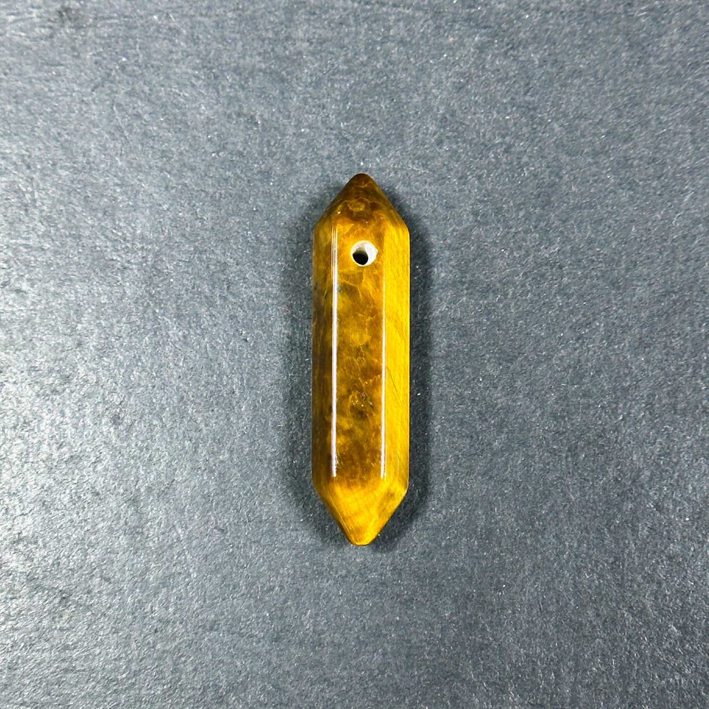 Natural Tiger Eye Gemstone Bead Faceted 33x8mm Double Point Shape Beautiful Natural Golden Brown Tiger Eye Gemstone Bead Focal Pendant Piece
