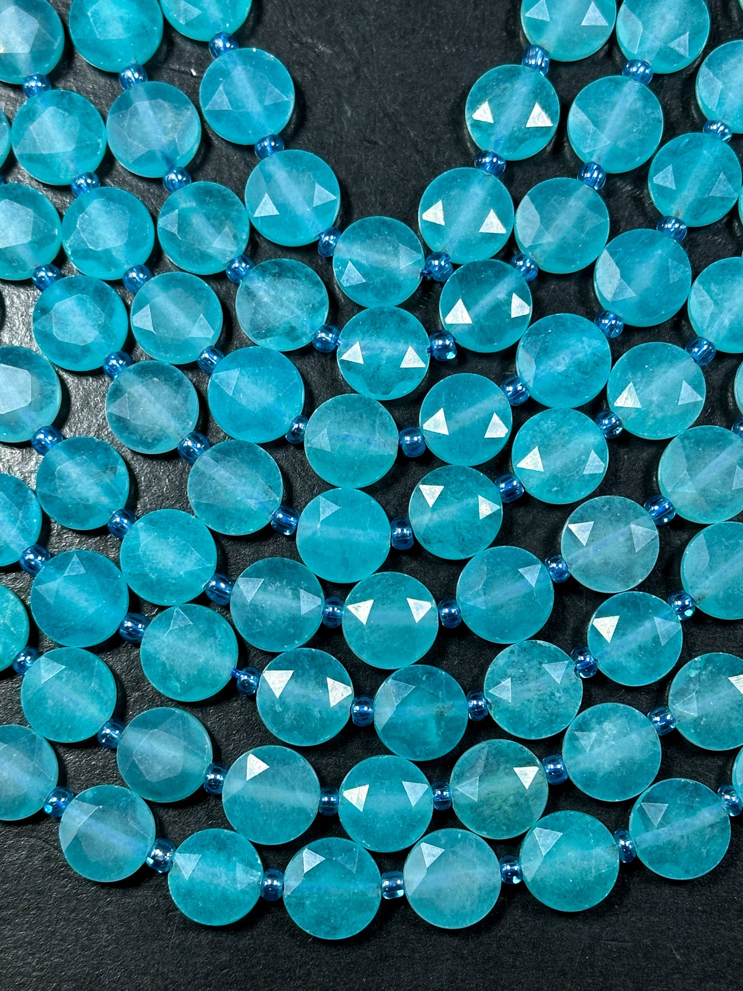 Natural Amazonite Gemstone Bead Faceted 10mm Coin Shape Bead, Beautiful Natural Blue Green Color Amazonite Beads, Great Quality 15.5" Strand