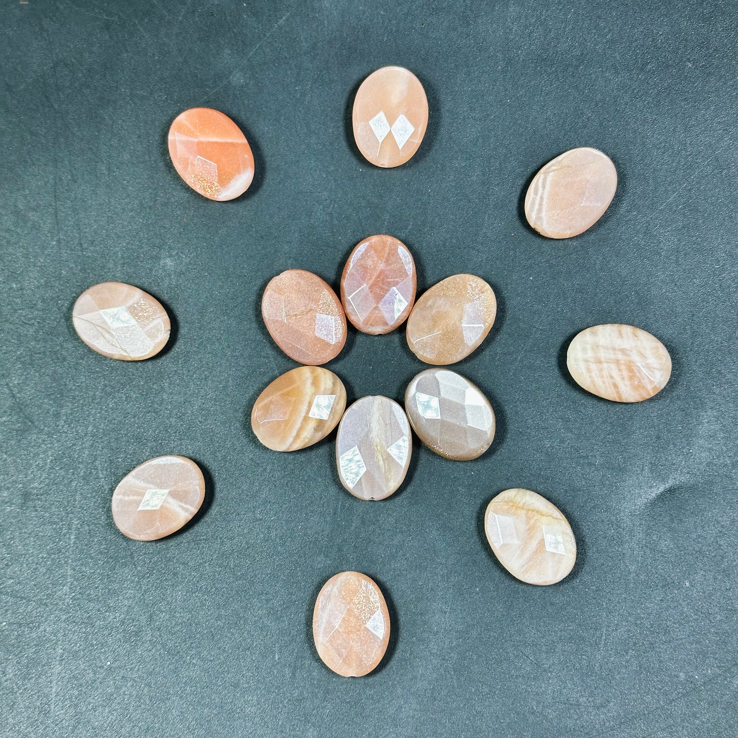 AAA Natural Peach Brown Moonstone Gemstone Bead Faceted 20x15mm Oval Shape, Gorgeous Peach Brown Color Shimmer Moonstone Bead, LOOSE BEADS
