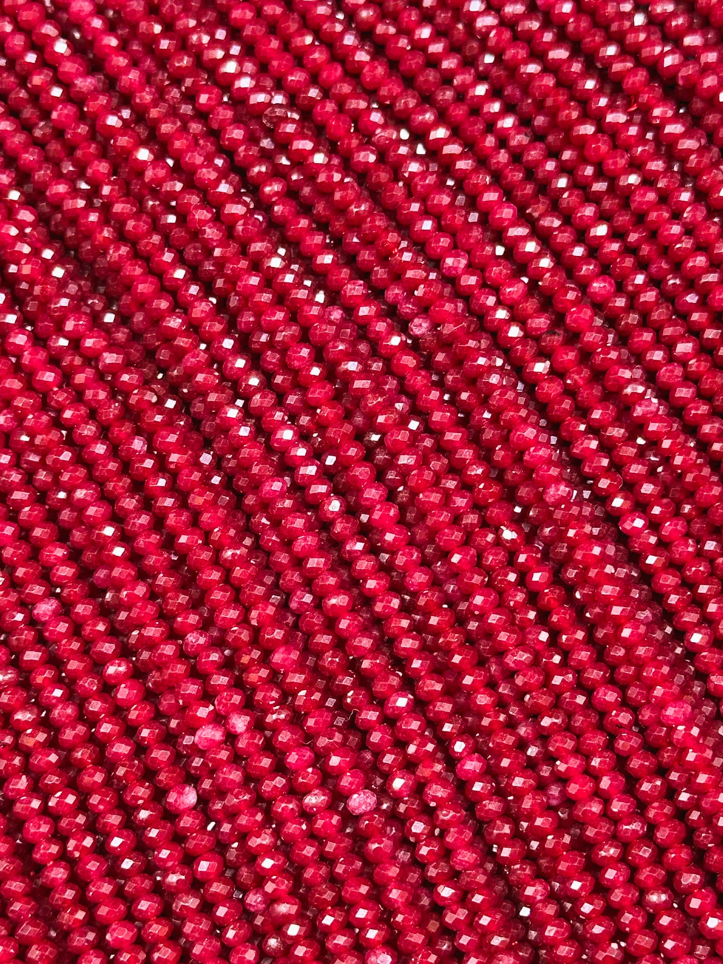 Natural Red Jade Gemstone Bead Faceted 3mm Bead, Gorgeous Natural Red Color Jade Bead Excellent Quality Full Strand 15.5"