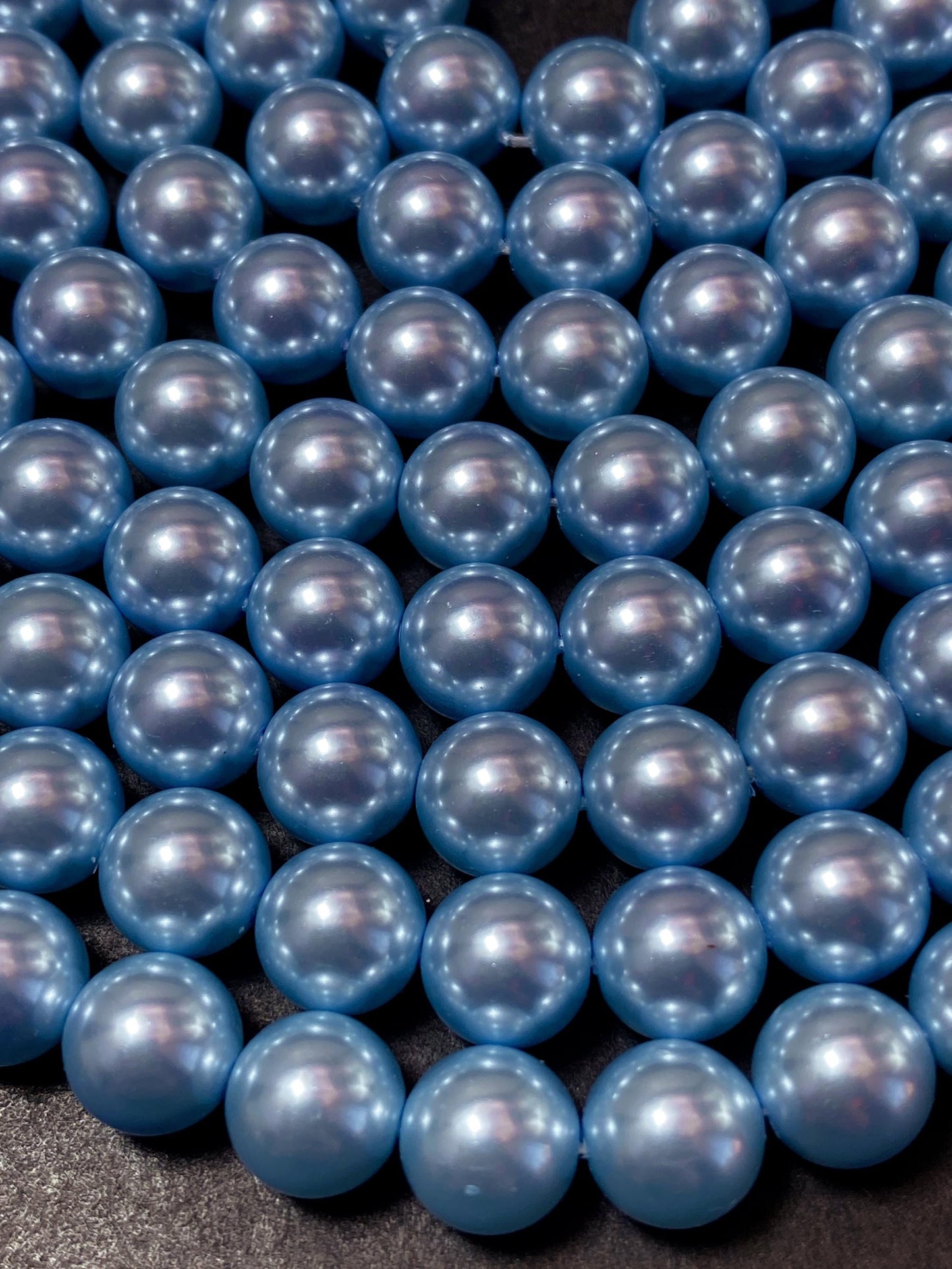 Chinese Swarovski Pearl Crystal Beads 4mm 6mm 8mm 10mm 12mm Round Bead, Beautiful Blue Swarovski Crystal Pearl 15.5"