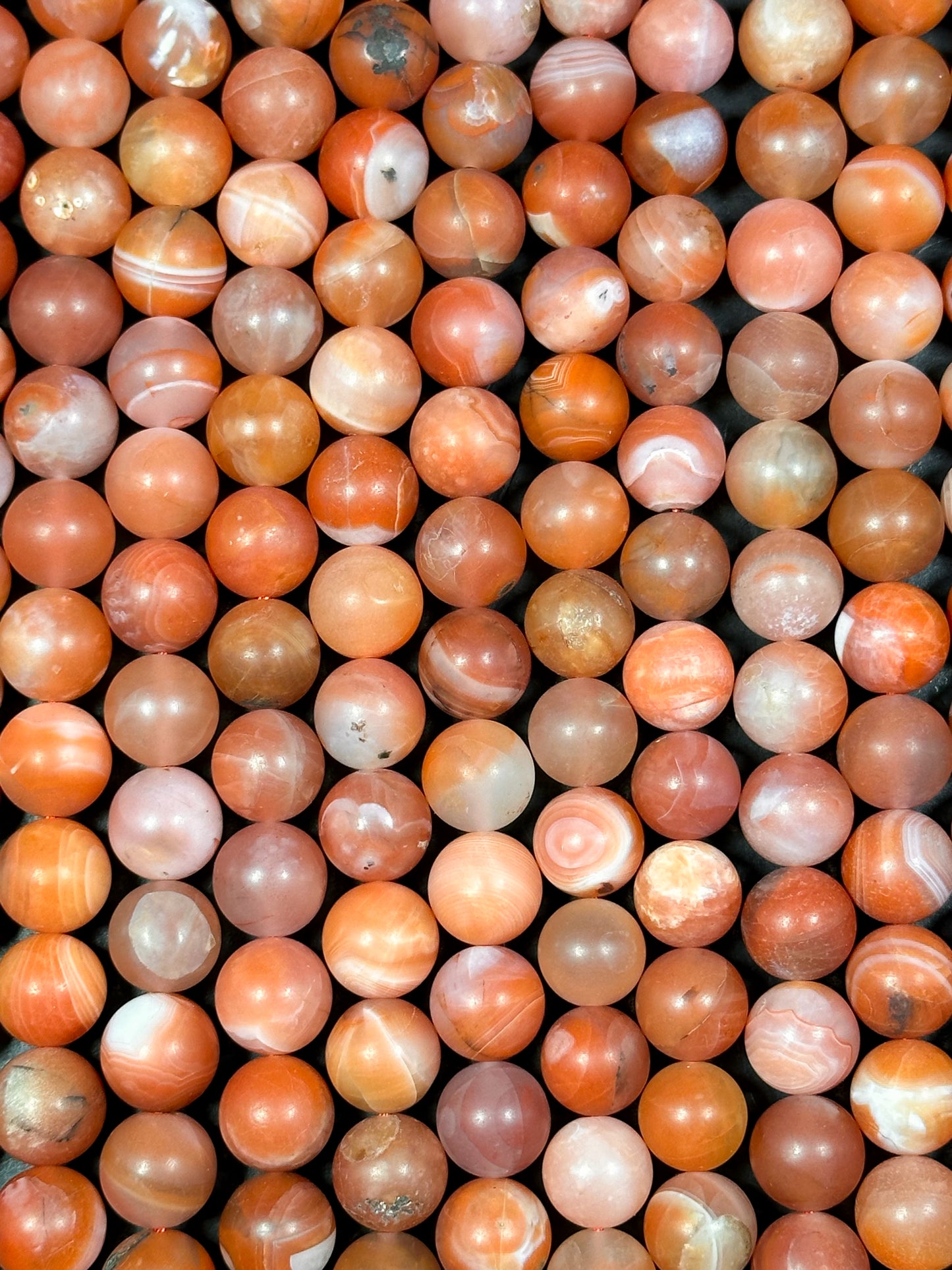 Natural Matte Botswana Agate Gemstone Bead 6mm 8mm 9mm 11mm 12mm Round Bead, Beautiful Matte Red Orange Color Botswana Agate Beads Great Quality