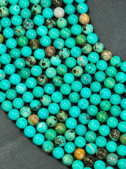 Natural Turquoise Howlite Gemstone Beads 4mm 6mm 8mm 10mm 12mm Round Bead, Beautiful Turquoise Color Howlite Turquoise Gemstone Beads Full Strand 15.5