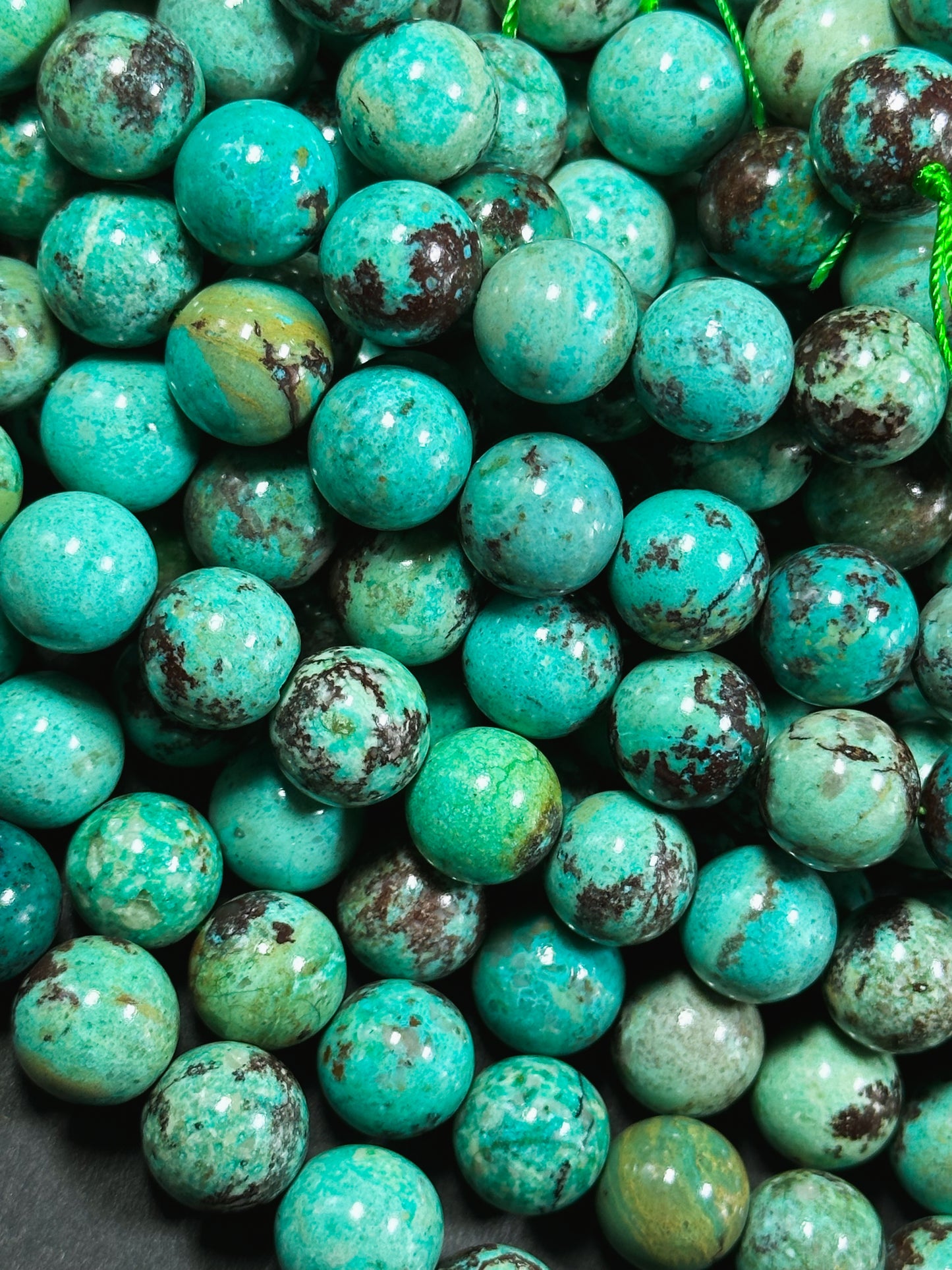 AAA Natural Genuine Turquoise Gemstone Bead 6mm 8mm 10mm Round Bead, Gorgeous Green Turquoise Color, Excellent Quality Turquoise Beads 15.5"