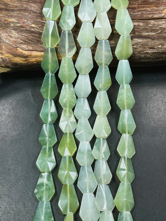 Natural Burma Jade Gemstone Bead 18x12mm Coffin Shape Bead, Beautiful Natural Green Color Burmese Jade Gemstone Bead, Full Strand 15.5"