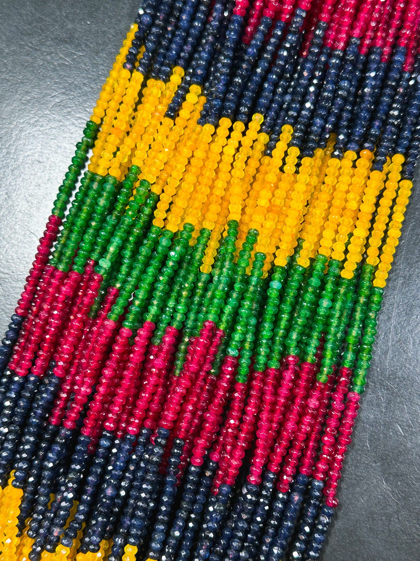 Natural Multi Jade Gemstone Bead Faceted 4x3mm Rondelle Shape Bead, Gorgeous Multicolor Jade Gemstone Beads, Great Quality Full Strand 15.5"