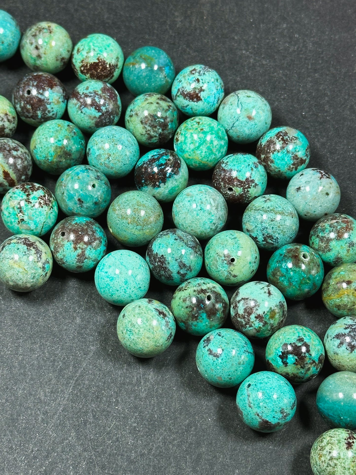 AAA Natural Turquoise Gemstone Beads 14-15mm Round Beads, Beautiful Natural Blue Green Color Turquoise Gemstone Beads, LOOSE BEADS (1pc)