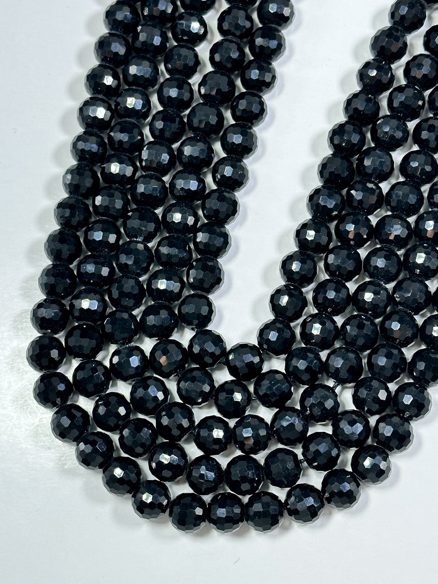 Beautiful Chinese Crystal Glass Bead Faceted 9mm Round Bead, Gorgeous Black Color Crystal Glass Beads, Great Quality Glass Beads