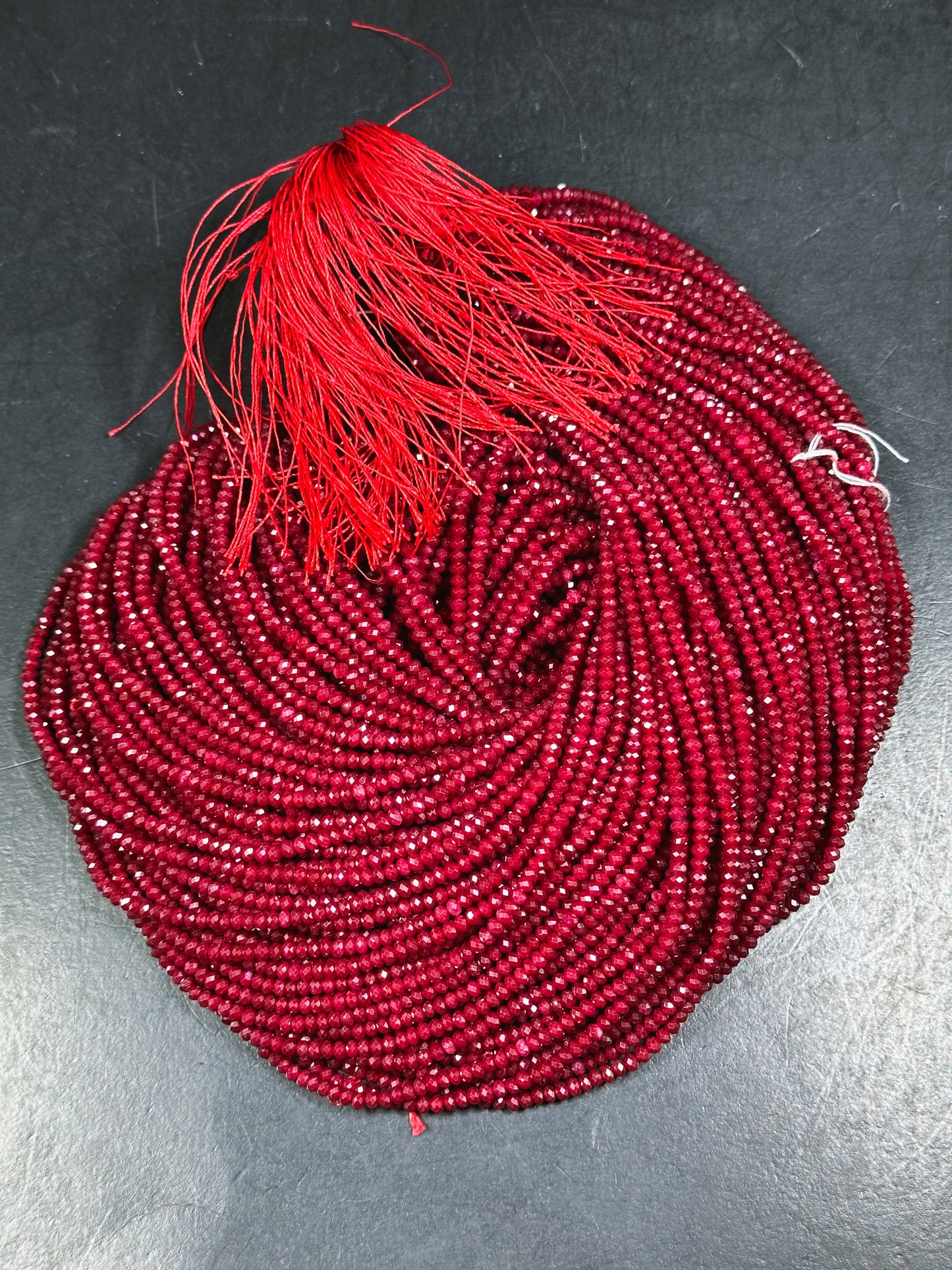 Natural Red Jade Gemstone Bead Faceted 3mm Bead, Gorgeous Natural Red Color Jade Bead Excellent Quality Full Strand 15.5"