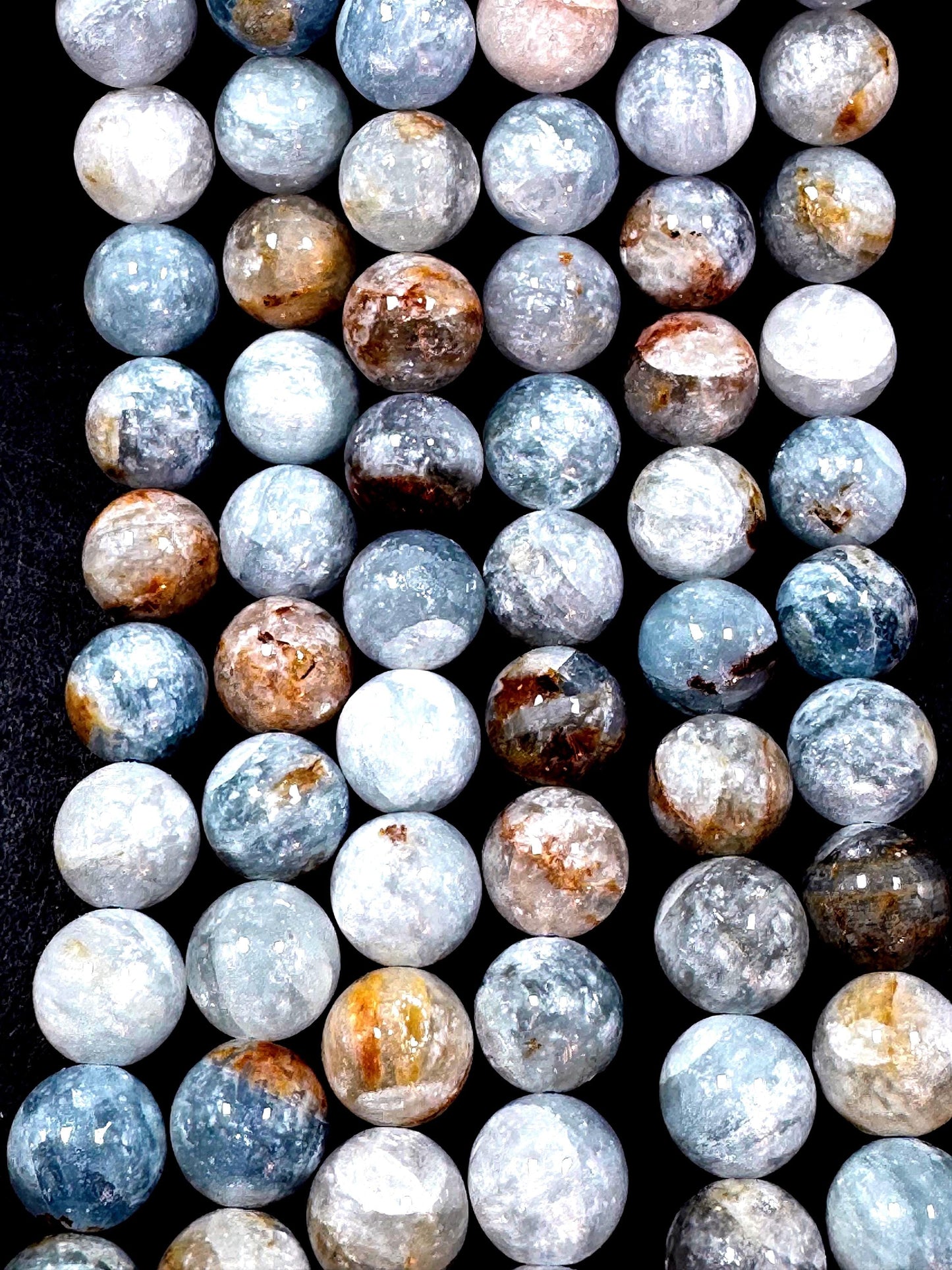 Natural Celestine gemstone bead . 6.8.10mm round gemstone bead. excellent quality. full strand 15.5”