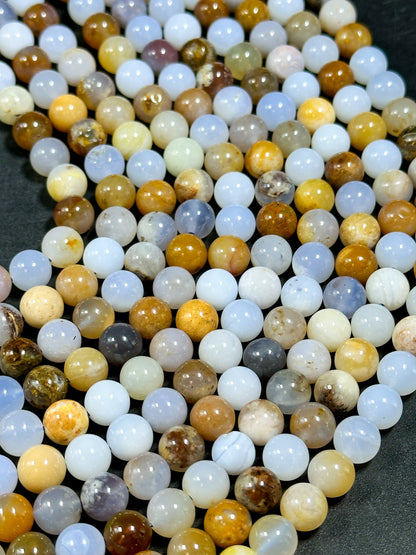 Natural Mixed Gemstone Beads 6mm 8mm 10mm Round Bead, Beautiful Natural Multicolor Blue Brown Color Multi Mixed Gemstone Bead 15.5" Strand