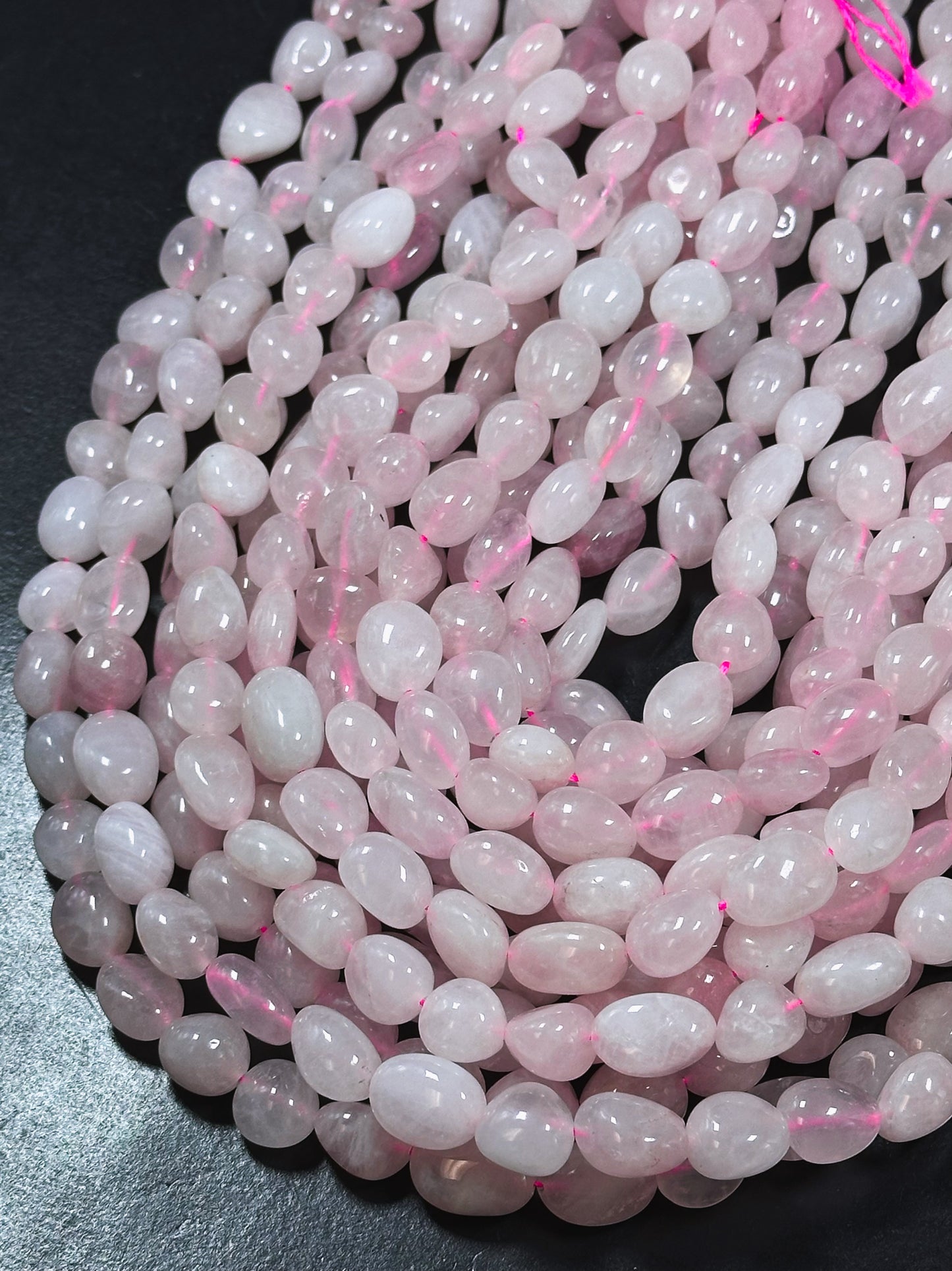 Natural Rose Quartz Gemstone Bead 10-15mm Freeform Pebble Shape, Beautiful Natural Pink Color Rose Quartz, Great Quality Full Strand 15.5"