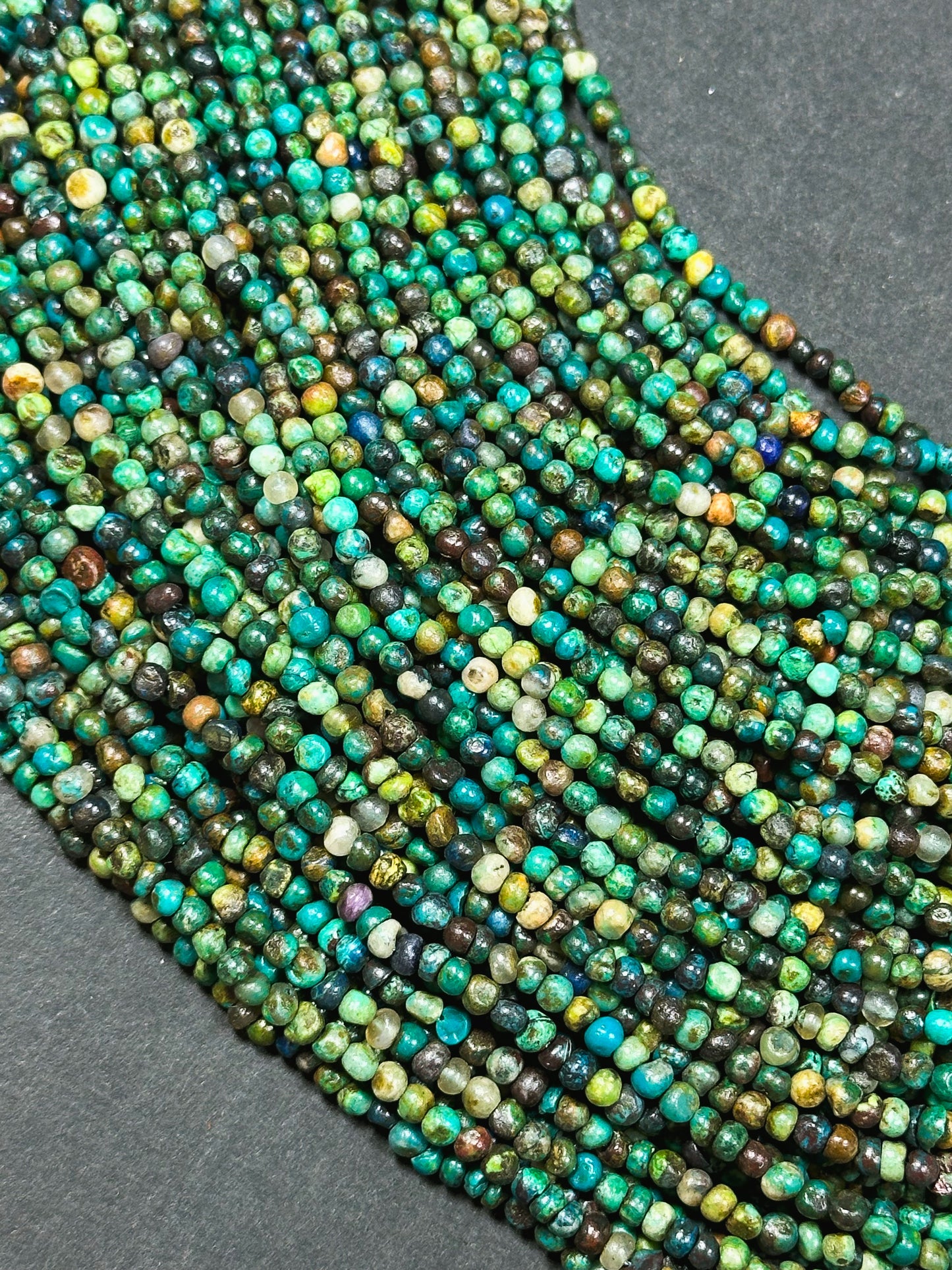 Natural Turquoise Gemstone Beads 3mm Freeform Pebble Shape Beads, Beautiful Multicolor Blue Brown Color Turquoise Gemstone Bead 15.5" Strand