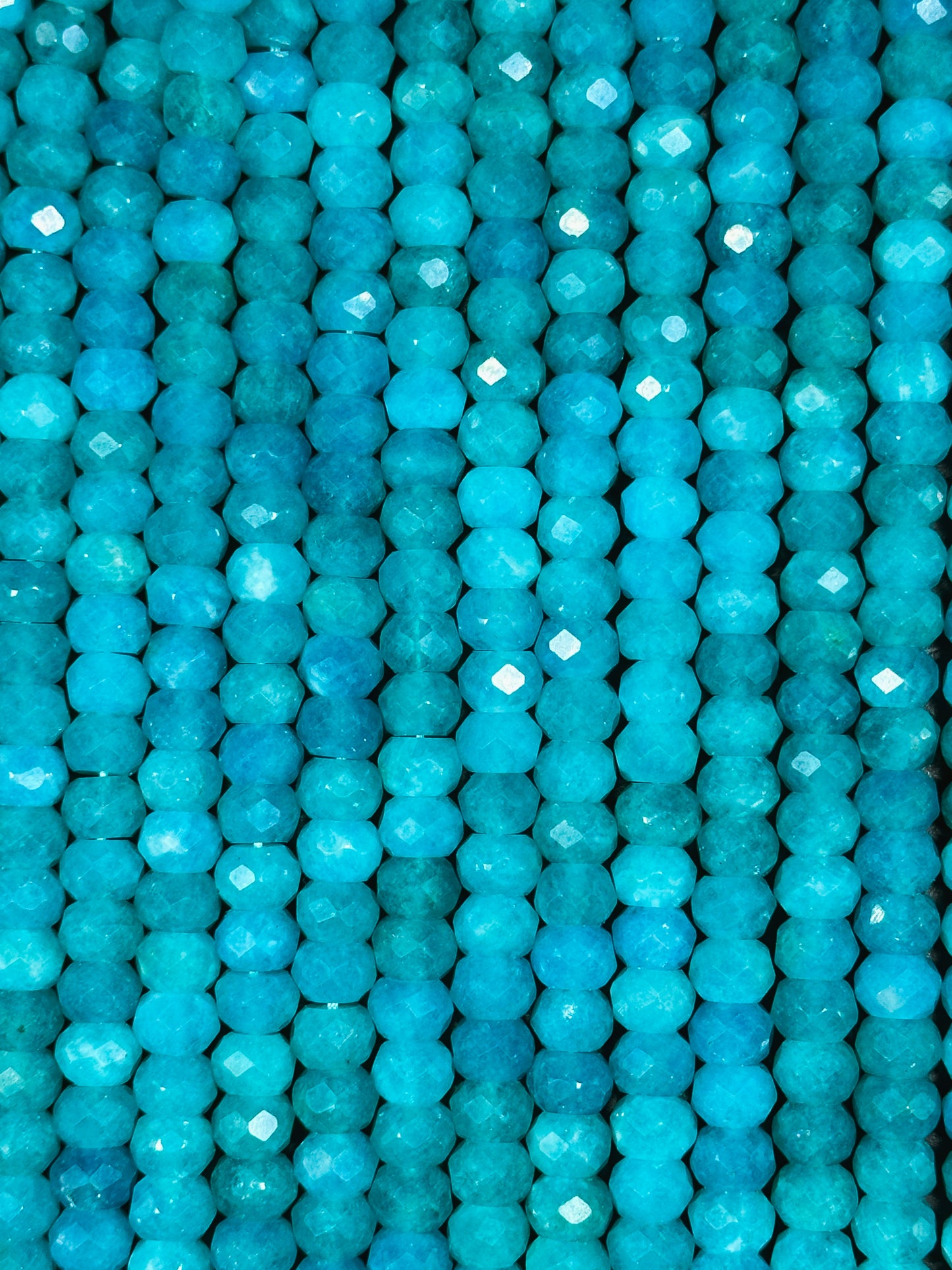 AA Natural Amazonite Gemstone Bead Faceted 8x6mm Rondelle Shape, Gorgeous Natural Blue Green Color Amazonite Great Quality Full Strand 15.5"