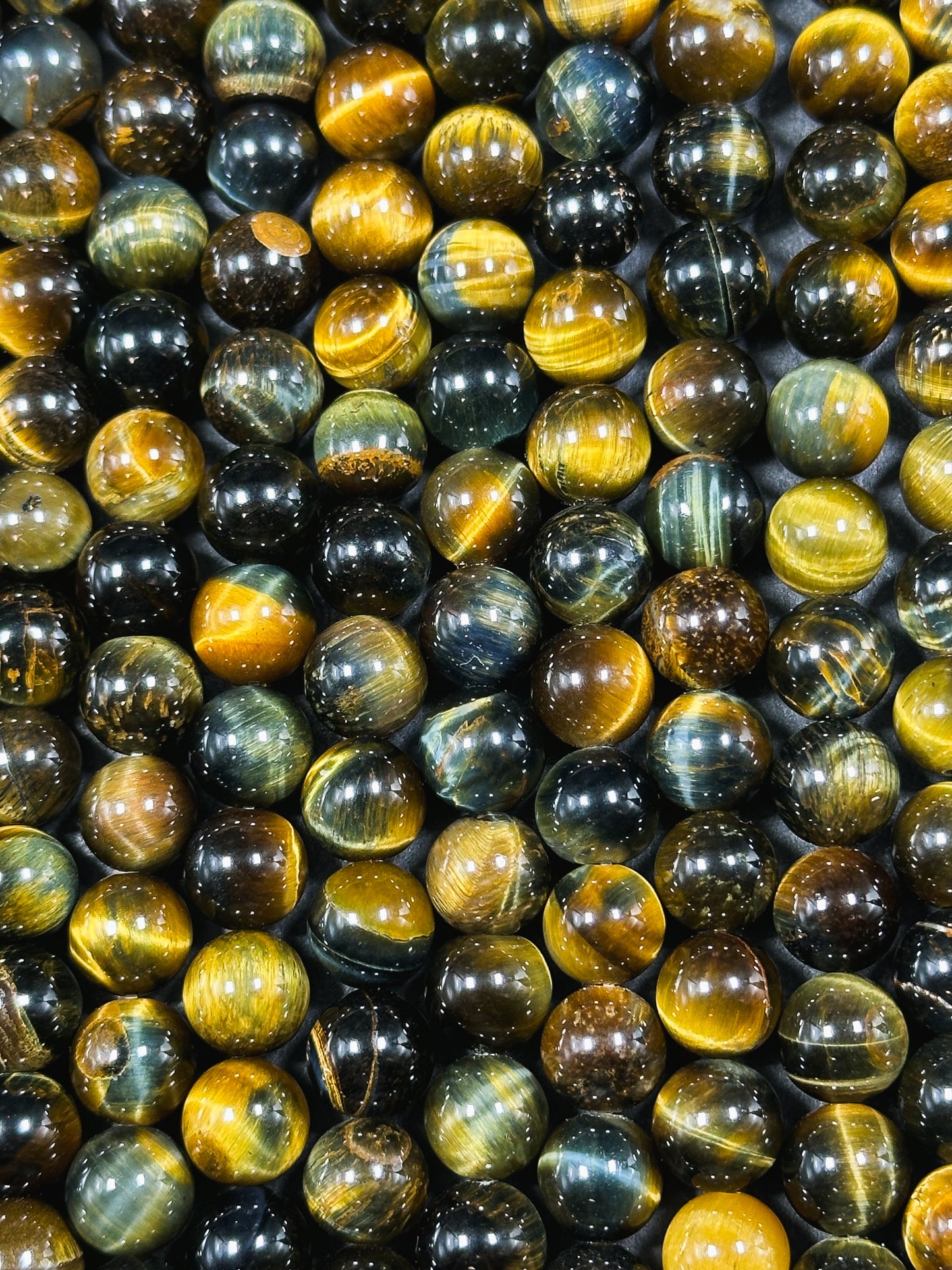 Natural Tiger Eye Gemstone Bead 4mm 6mm 8mm Round Beads, Beautiful Natural Brown Dark Navy Blue Color Tiger Eye Stone Beads 15.5" Strand