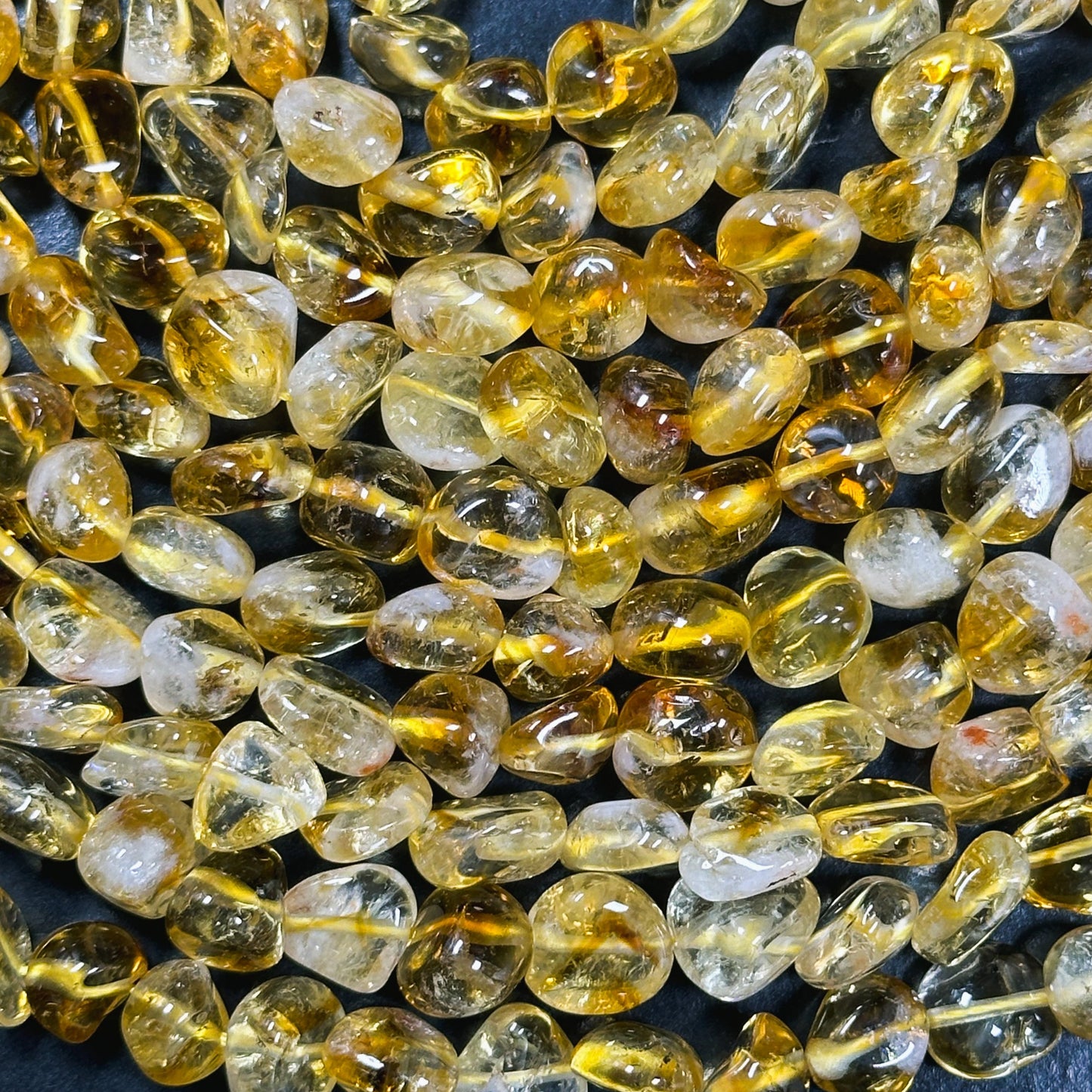 Natural Citrine Gemstone Bead 9mm Freeform Pebble Shape, Gorgeous Natural Orange Color Citrine Gemstone Bead Great Quality Full Strand 15.5"