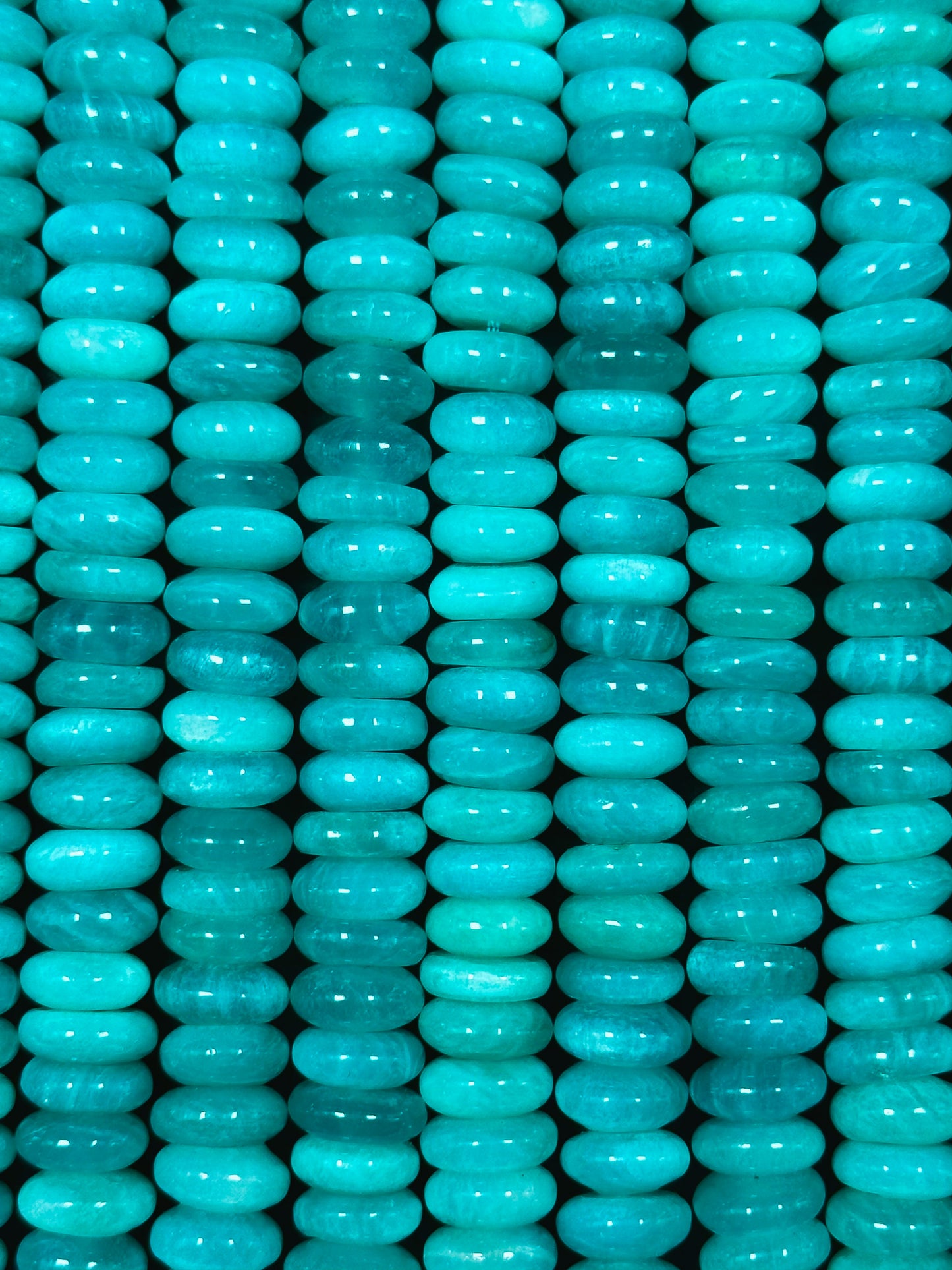 AAA Natural Amazonite Gemstone Bead 8x4mm Rondelle Shape, Beautiful Natural Blue Green Amazonite Beads, Excellent Quality Full Strand 15.5"