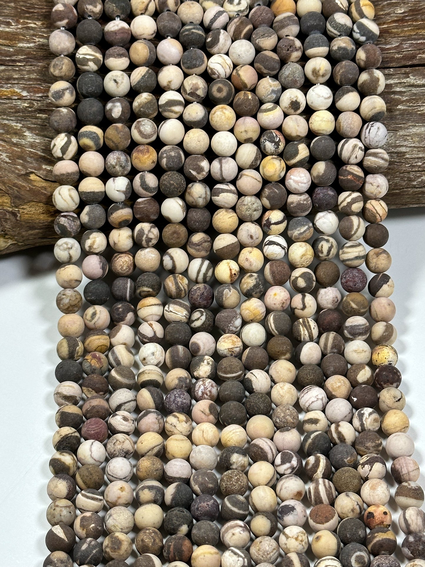NATURAL Petrified Wood Jasper Gemstone Bead 4mm 6mm 8mm 10mm 12mm Round Beads, Gorgeous Natural Brown Beige Color Jasper Bead Full Strand 15.5"