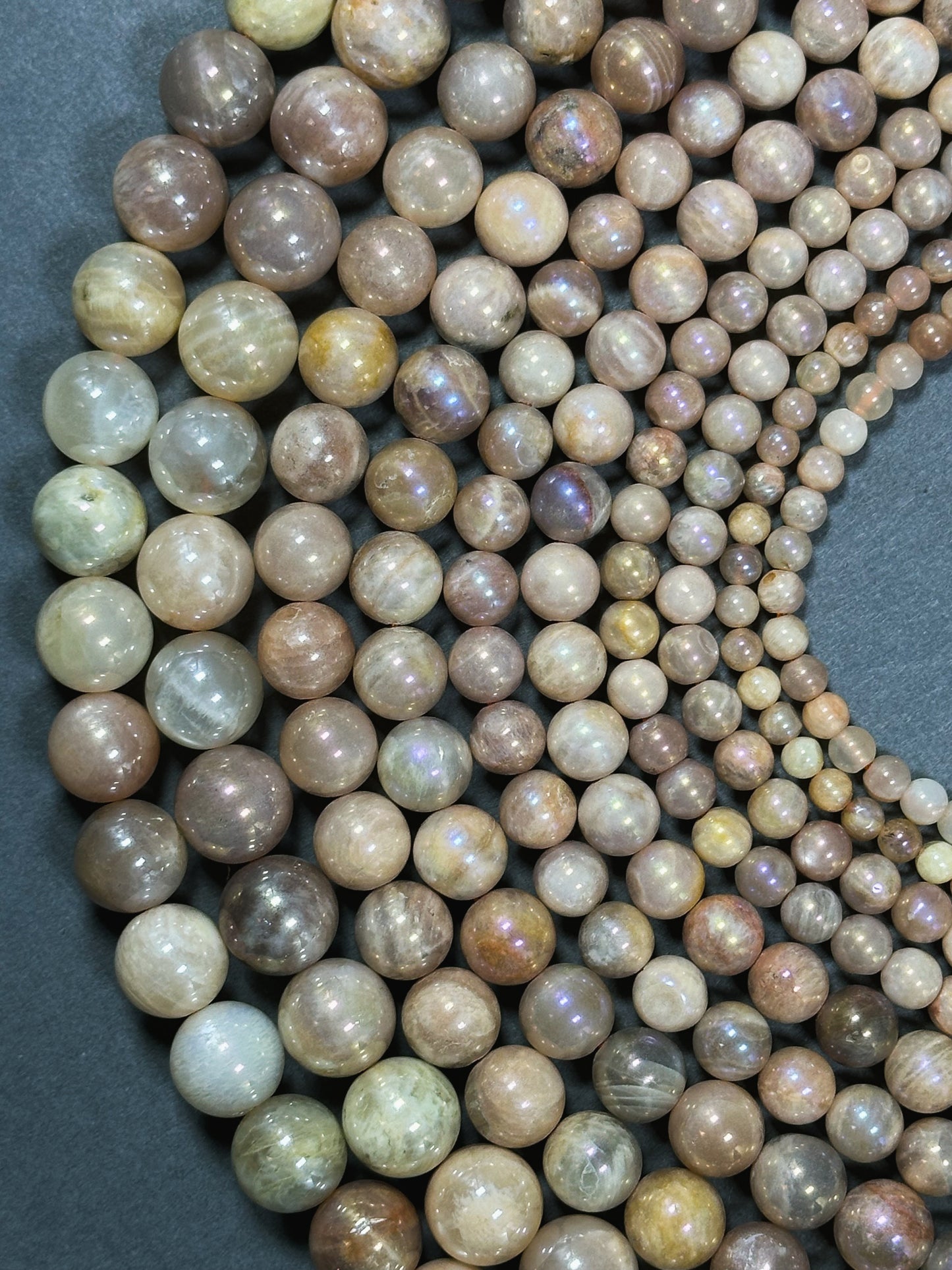 Mystic Natural Sunstone Gemstone Bead 4mm 6mm 8mm 10mm 12mm Round Beads, Beautiful Natural Peach Brown Color Sunstone Bead Full Strand 15.5"