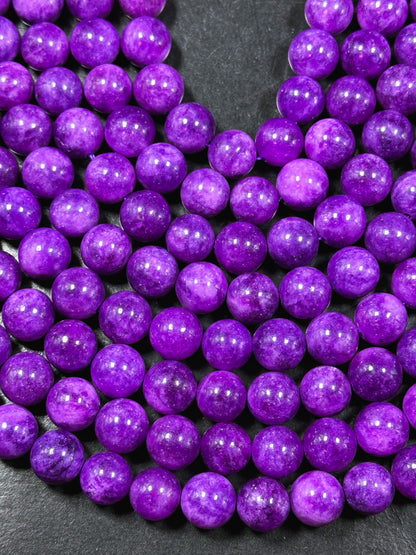 Natural Sugilite Gemstone Bead 6mm 10mm Round Beads, Gorgeous Natural Purple Color Sugilite Stone Beads, Excellent Quality Full Strand 15.5"