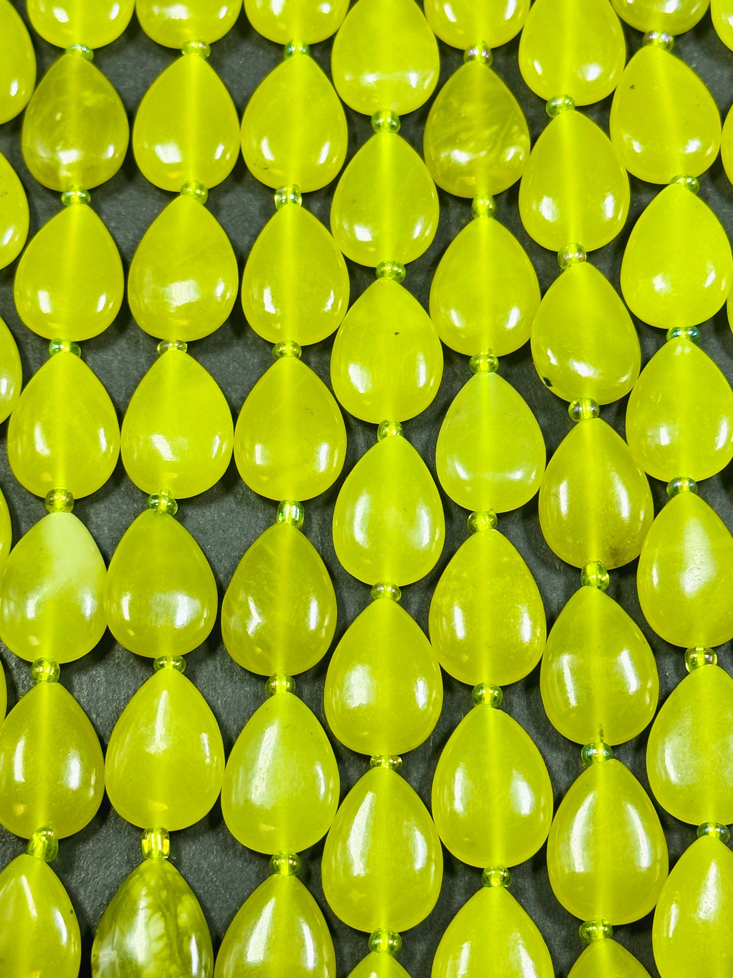 Natural Serpentine Jade Gemstone Bead 18x13mm Teardrop Shape, Beautiful Natural Yellow-Green Color Serpentine Great Quality Full Strand 15.5