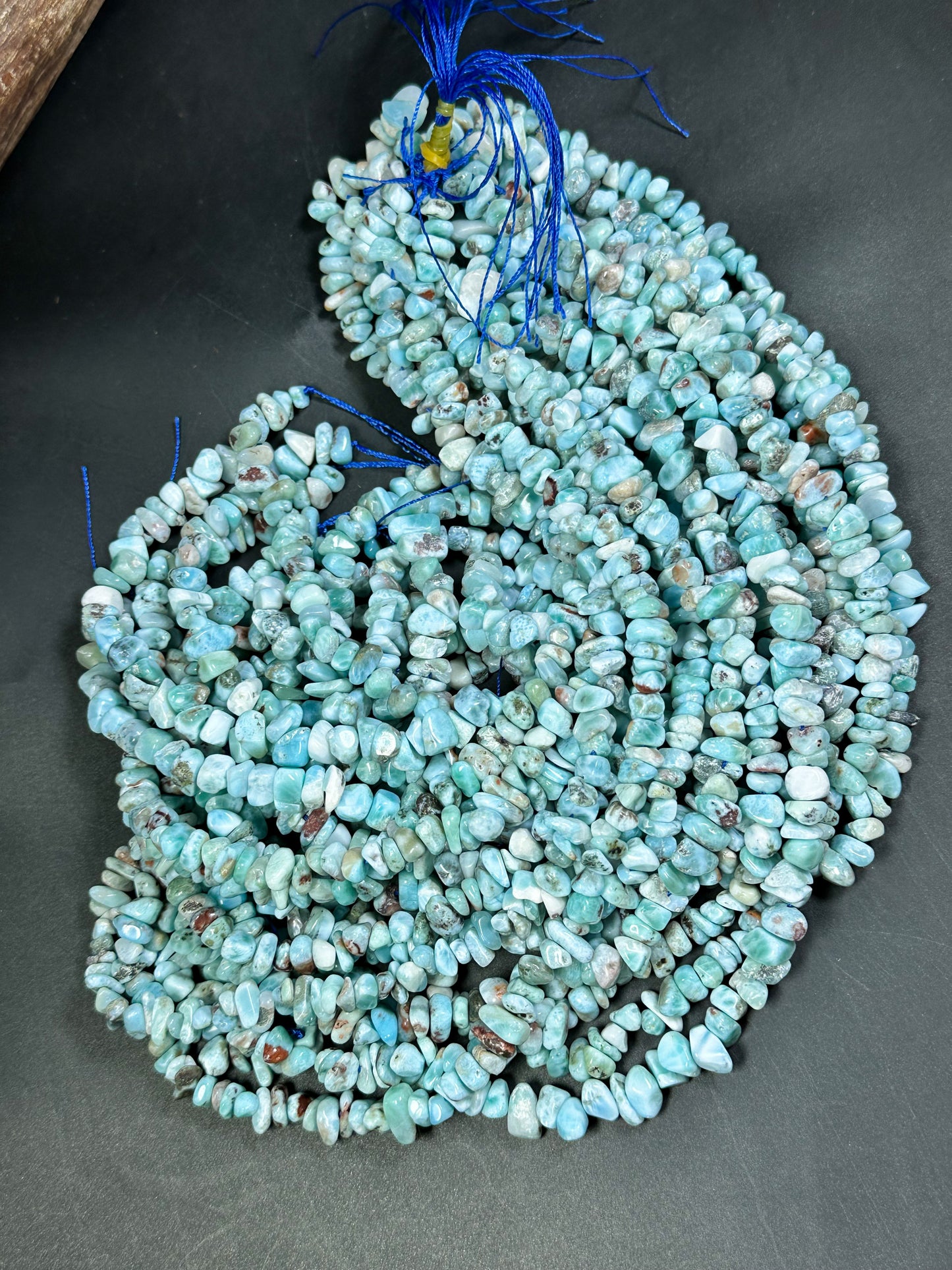 Natural Larimar Gemstone Bead 6-10mm Freeform Pebble Shape Beads, Gorgeous Natural Blue Color Larimar High Quality Gemstone Bead 15.5"