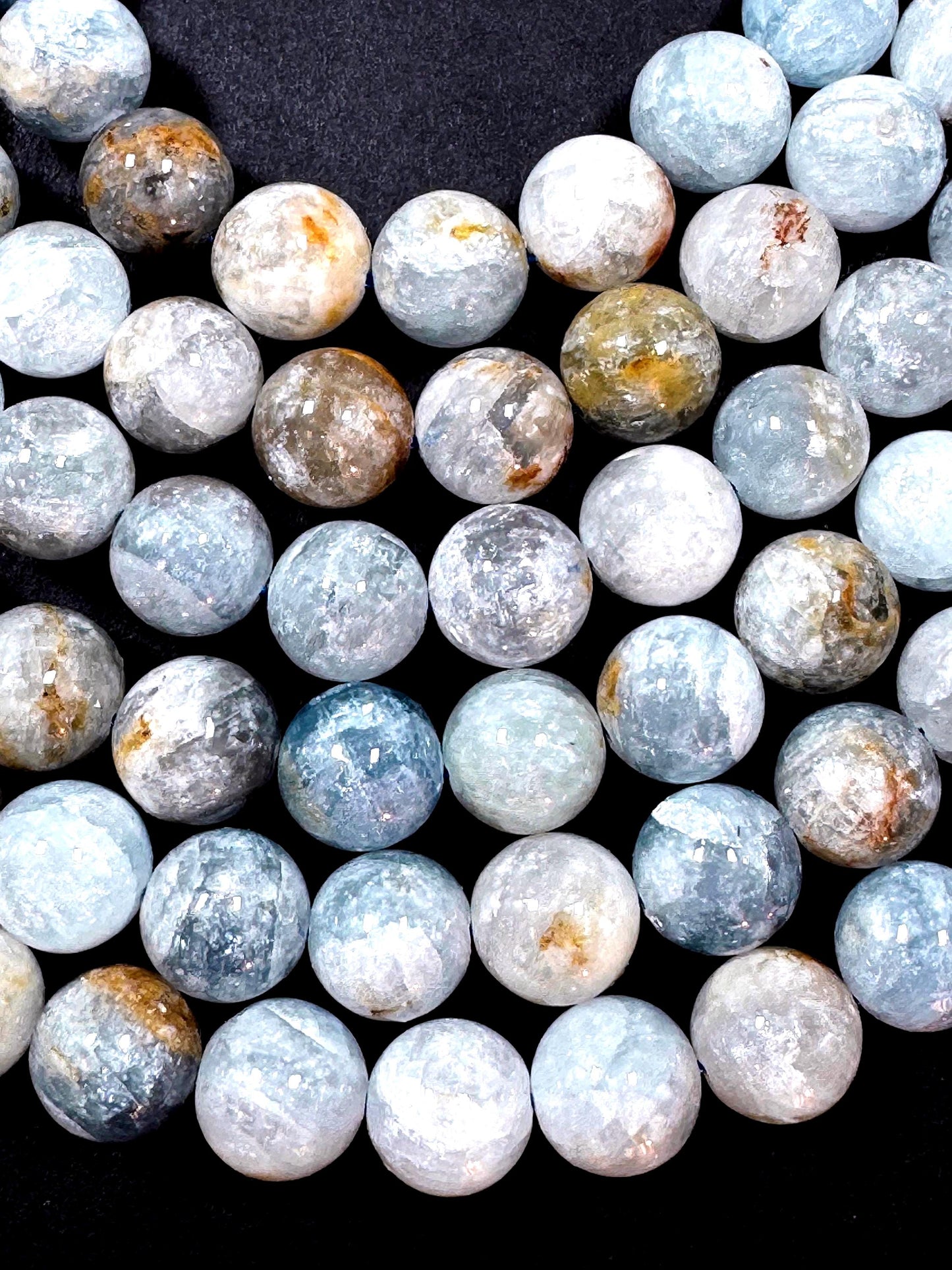 Natural Celestine gemstone bead . 6.8.10mm round gemstone bead. excellent quality. full strand 15.5”