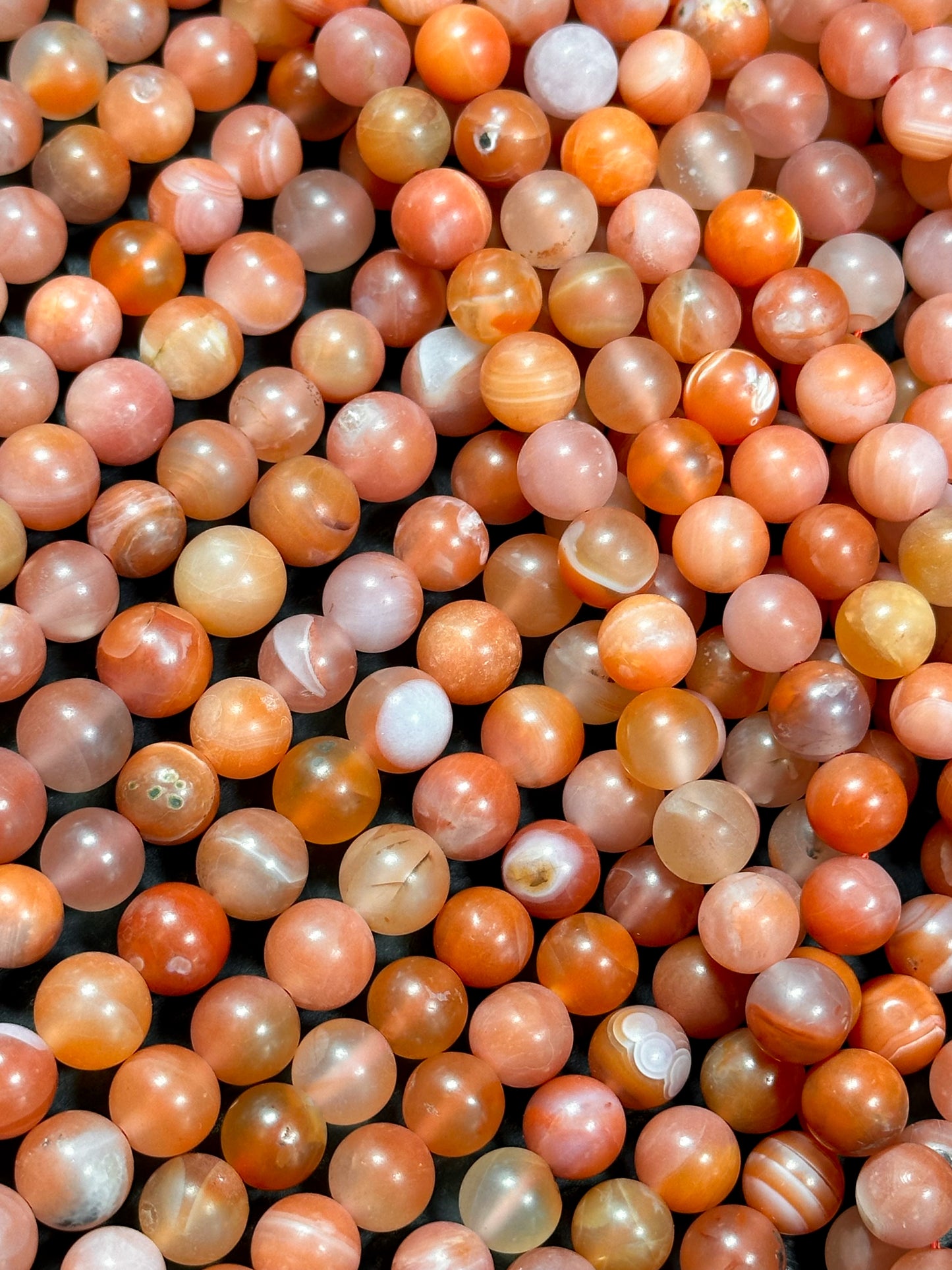 Natural Matte Botswana Agate Gemstone Bead 6mm 8mm 9mm 11mm 12mm Round Bead, Beautiful Matte Red Orange Color Botswana Agate Beads Great Quality