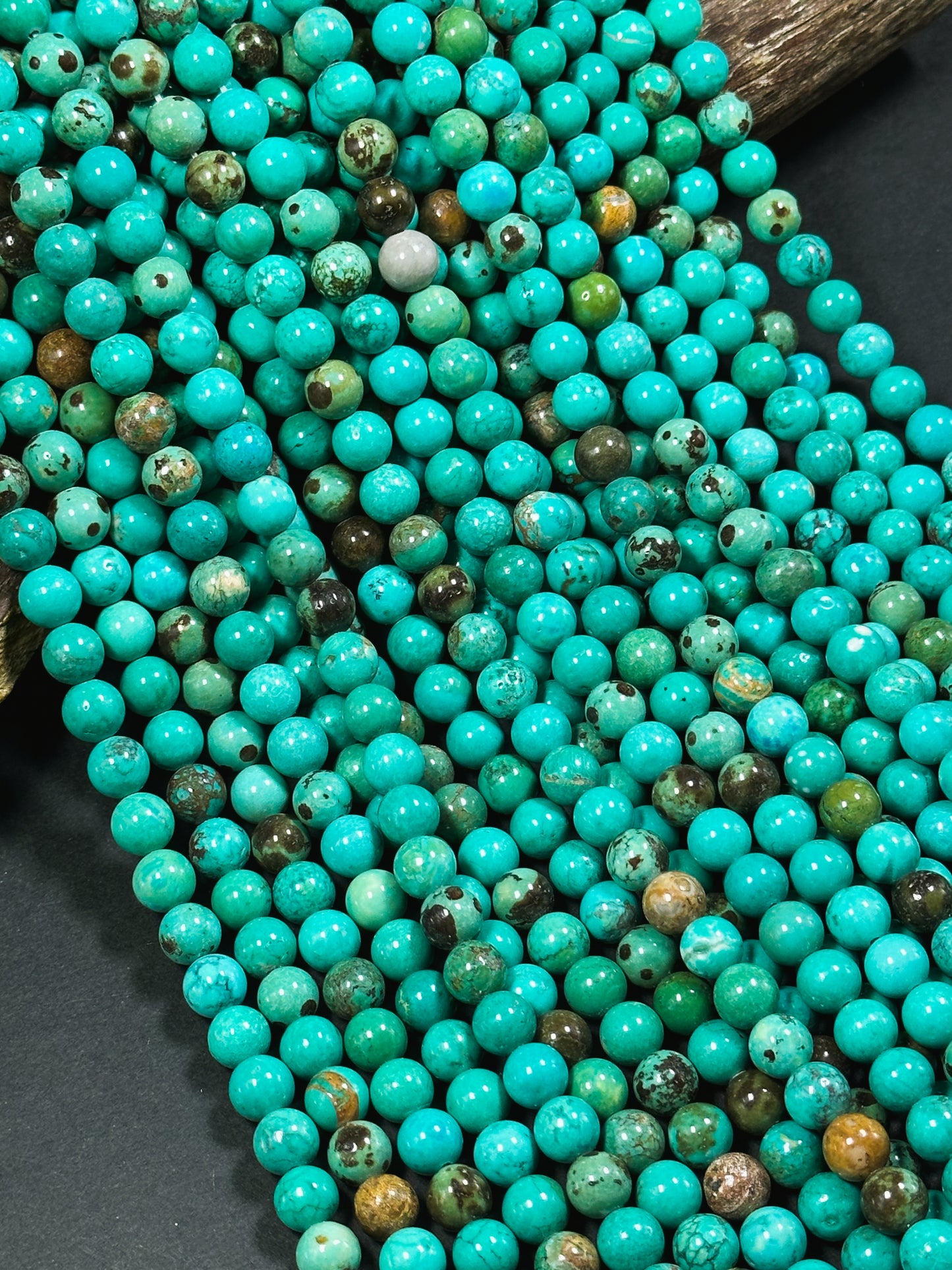 Natural Turquoise Howlite Gemstone Beads 4mm 6mm 8mm 10mm 12mm Round Bead, Beautiful Turquoise Color Howlite Turquoise Gemstone Beads Full Strand 15.5