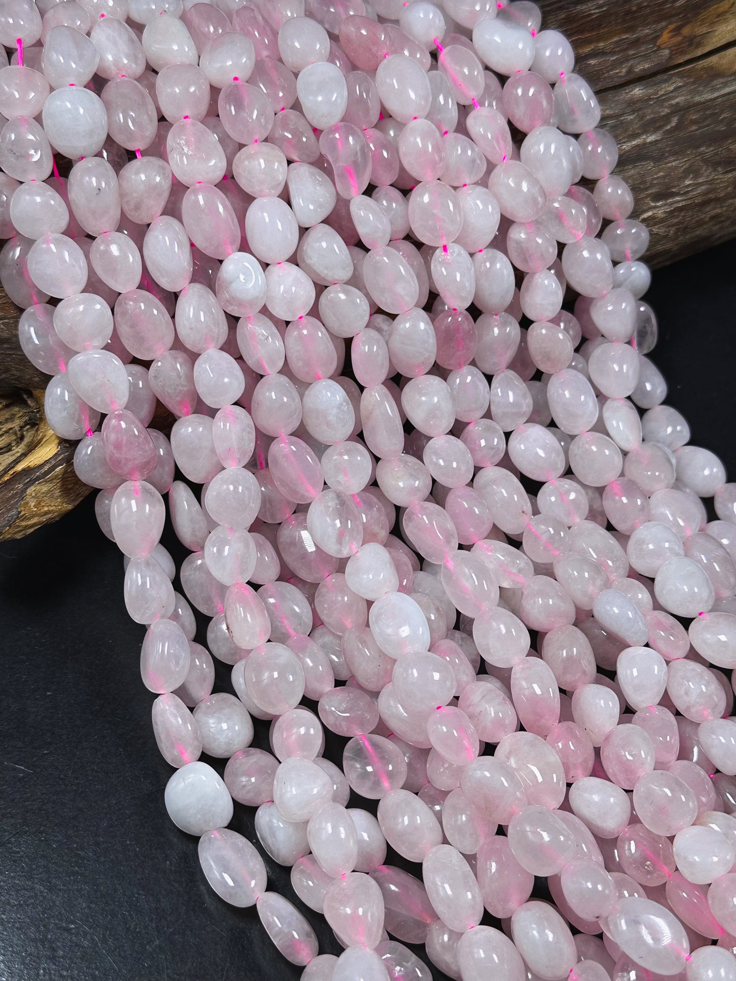 Natural Rose Quartz Gemstone Bead 10-15mm Freeform Pebble Shape, Beautiful Natural Pink Color Rose Quartz, Great Quality Full Strand 15.5"