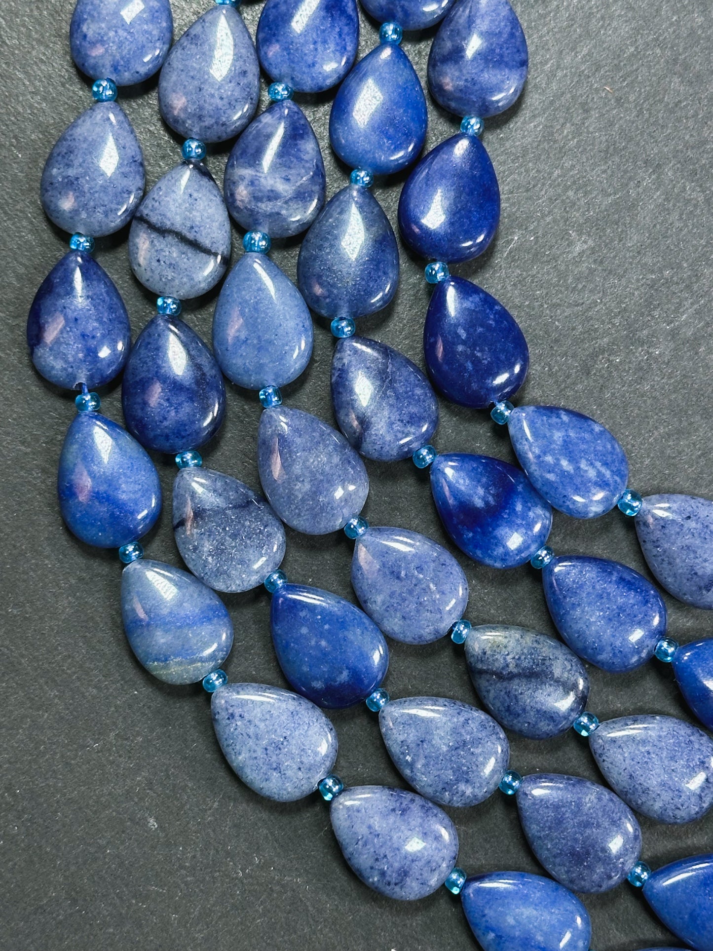Natural Blue Sodalite Gemstone Bead 18x13mm Teardrop Shape Bead, Gorgeous Natural Blue Color Sodalite Gemstone Beads Full Strand 15.5"