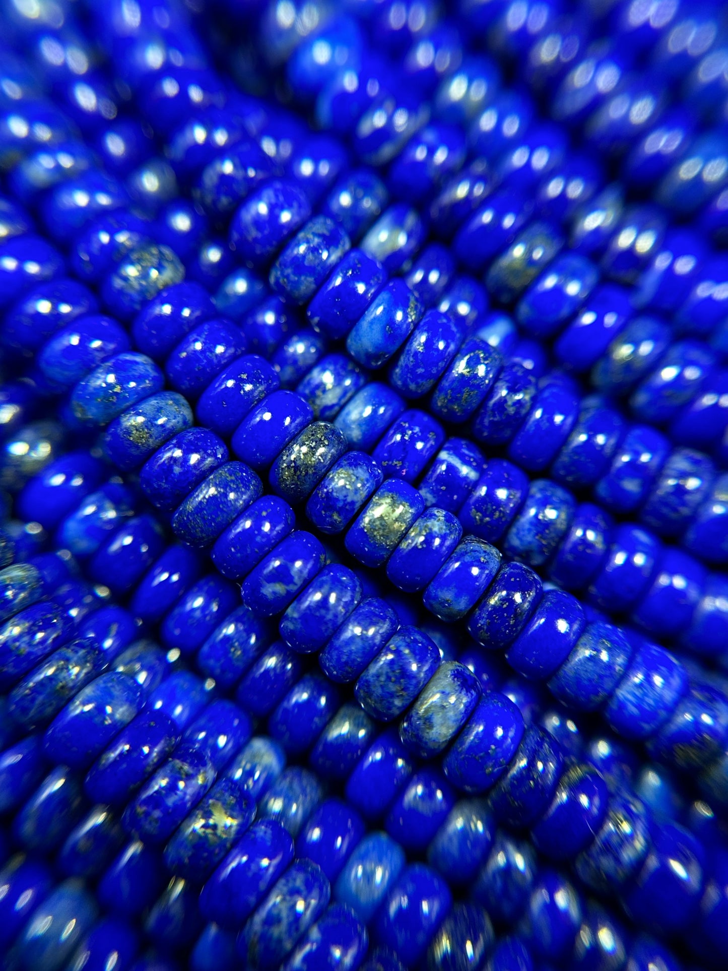 Natural Lapis Lazuli Gemstone Bead Smooth 4x2mm Rondelle Shape Beads, Gorgeous Natural Royal Blue Color Lapis Beads, Excellent Quality 15.5"