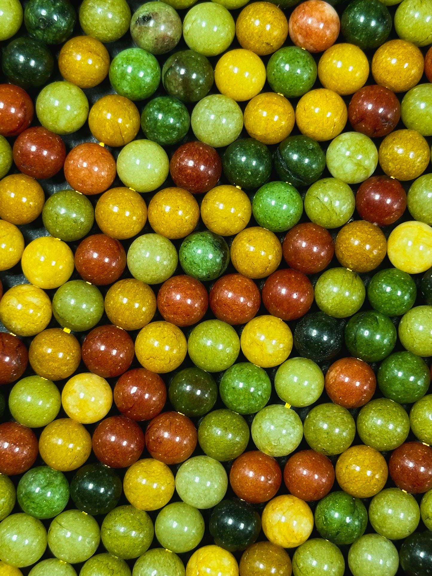 Natural Alashan Chalcedony Gemstone Bead 6mm 8mm 10mm Round Beads, Beautiful Multi Green Red Yellow Alashan Bead, Great Quality 15.5" Strand