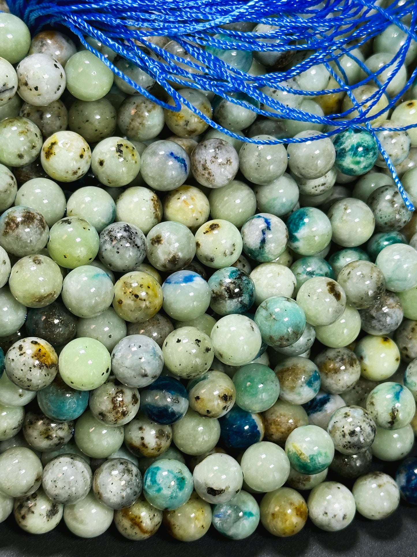 NATURAL K2 Jasper Gemstone Bead 6mm 8mm 10mm Round Beads, Beautiful Blue Green Color K2 Jasper Beads, Excellent Quality Beads 15.5" Strand
