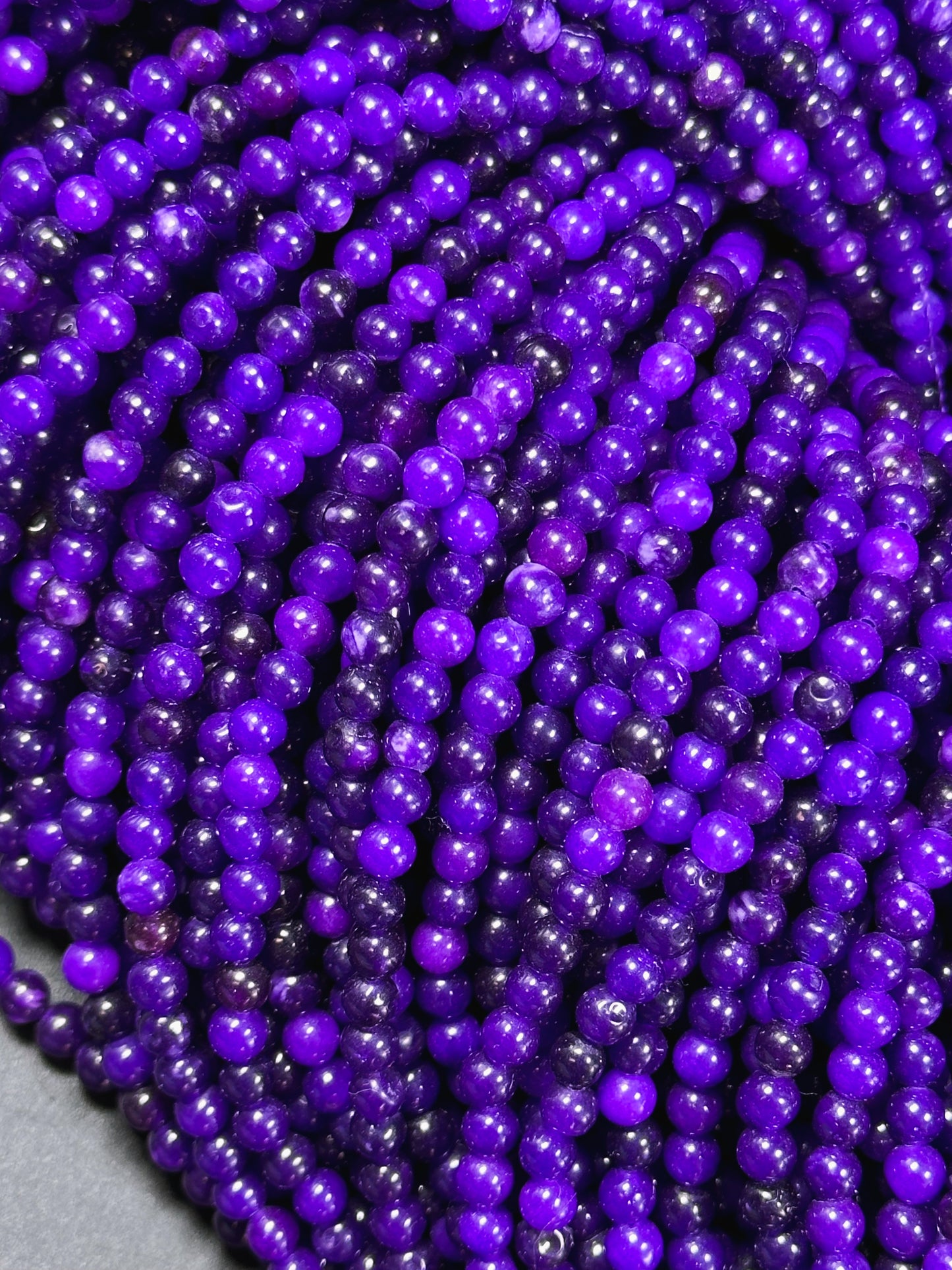 Beautiful Sugilite Gemstone Bead 4mm Round Beads, Gorgeous Purple Color Sugilite Gemstone Bead, Excellent Quality Beads Full Strand 15.5"