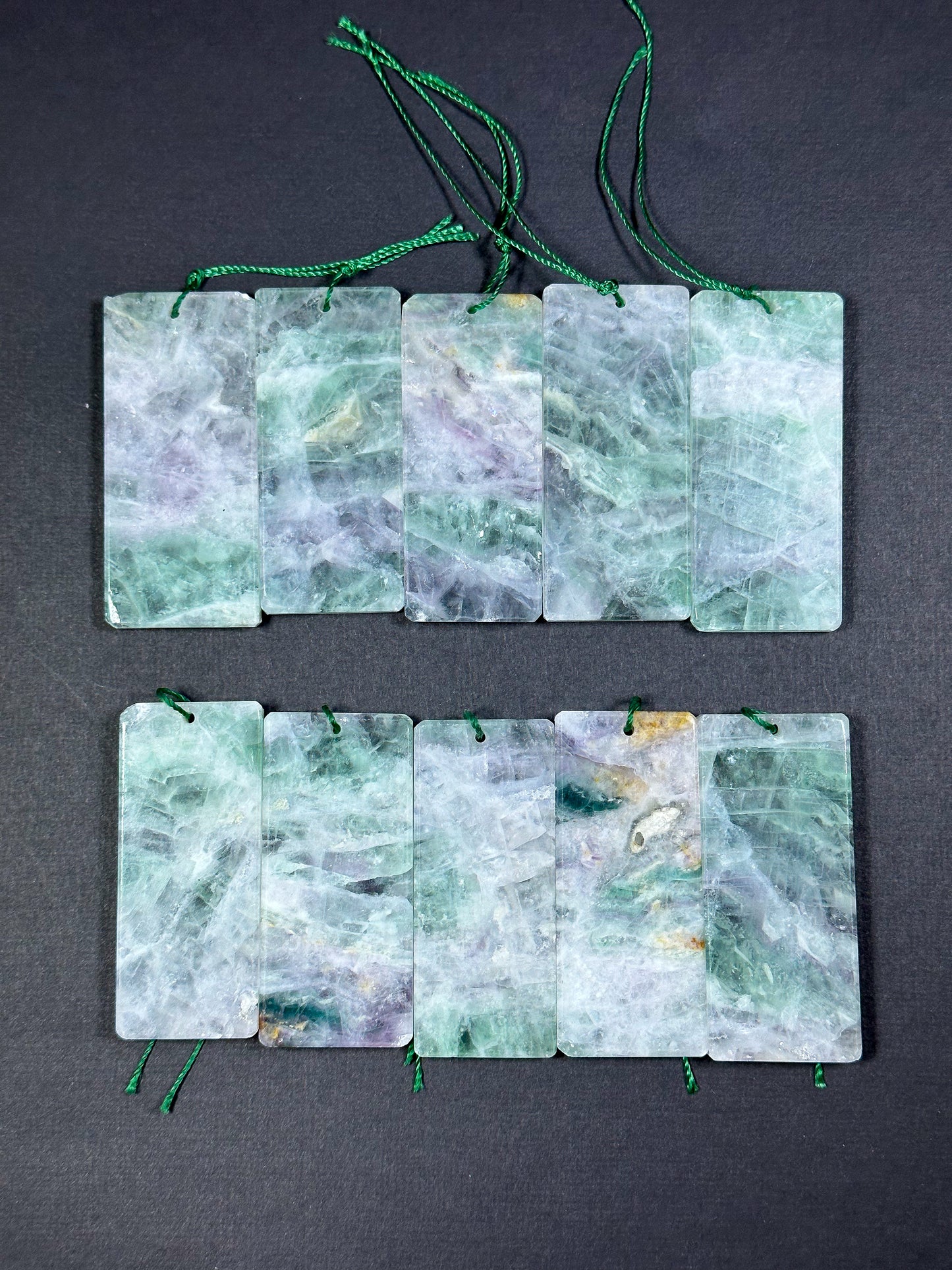 Natural Green Fluorite Gemstone Pendant 60x26mm Rectangle Shape, Natural Green Fluorite Stone Pendant Loose Stone Pendant for Jewelry Making