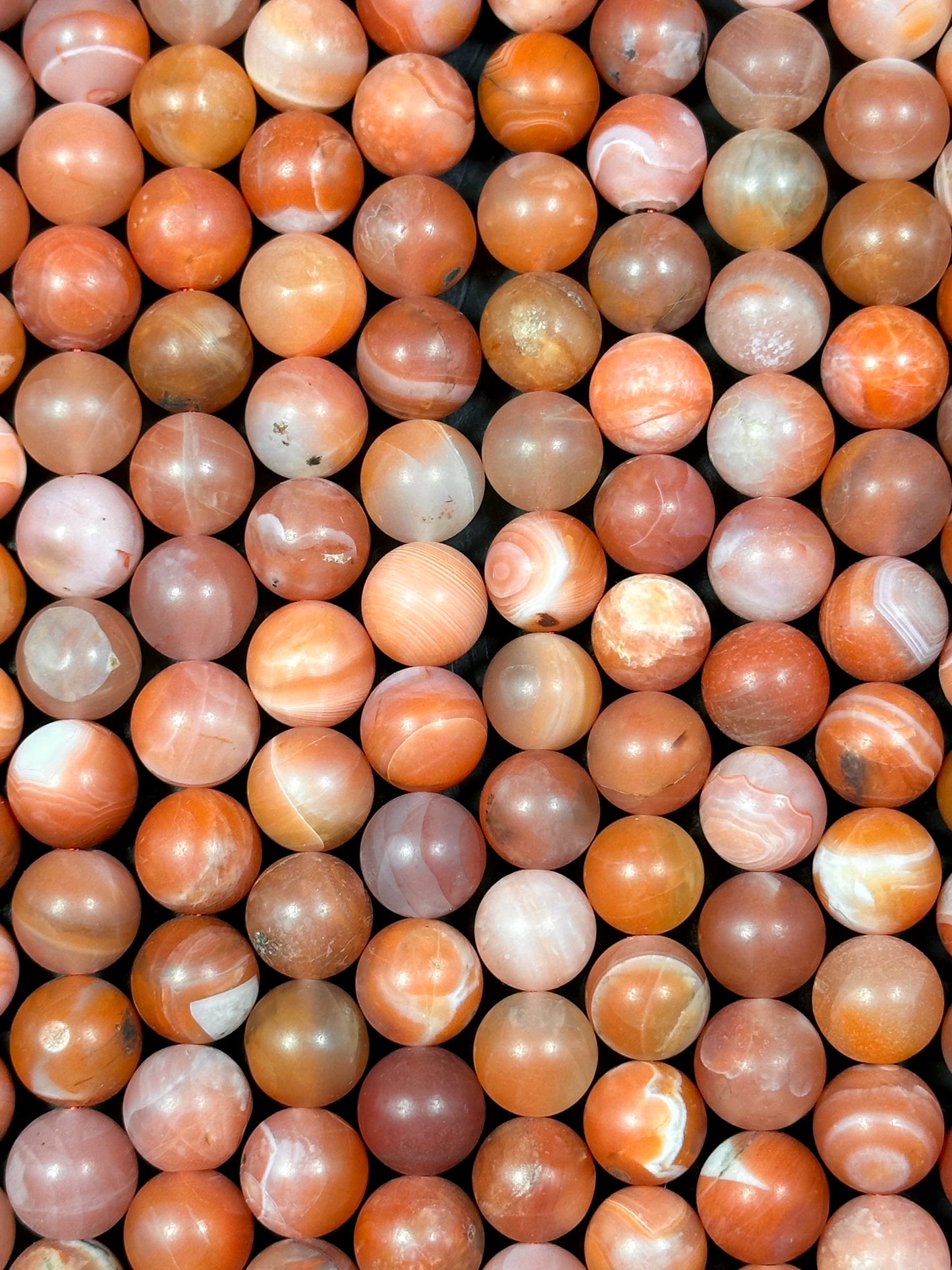Natural Matte Botswana Agate Gemstone Bead 6mm 8mm 9mm 11mm 12mm Round Bead, Beautiful Matte Red Orange Color Botswana Agate Beads Great Quality