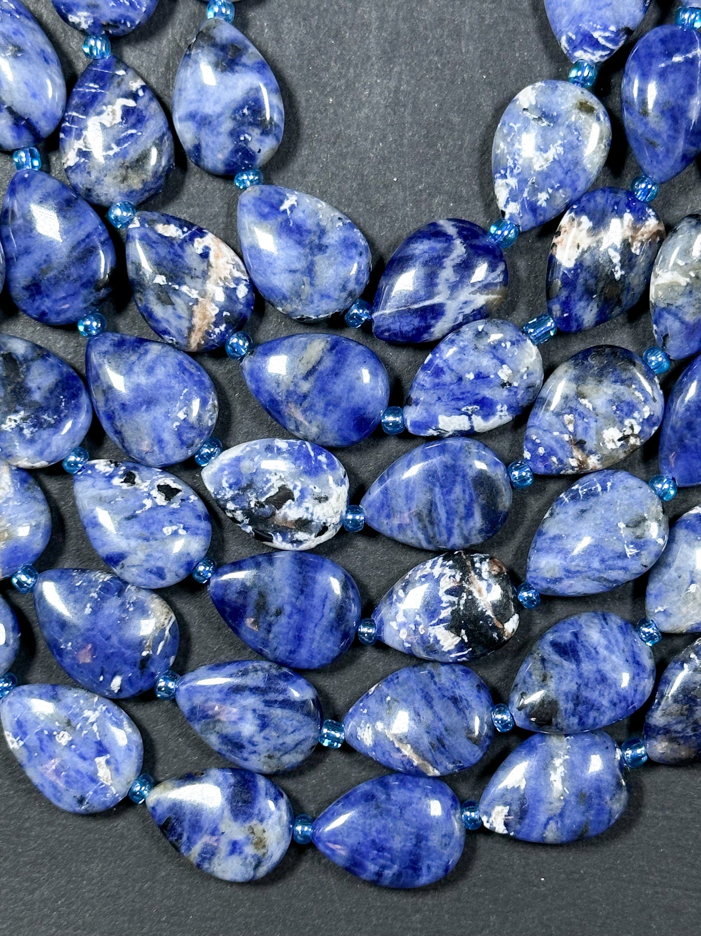 Natural Sodalite Gemstone Bead 18x13mm Teardrop Shape, Beautiful Natural Blue White Color Sodalite Beads Excellent Quality Full Strand 15.5"