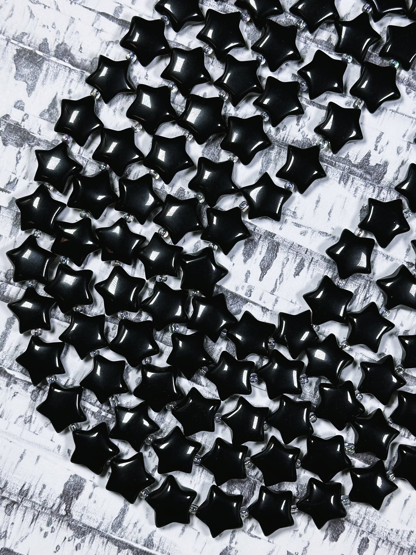Natural Black Onyx Gemstone Bead 15mm Star Shape Bead, Natural Black Color Black Onyx Gemstone Beads, Excellent Quality Full Strand 15.5"