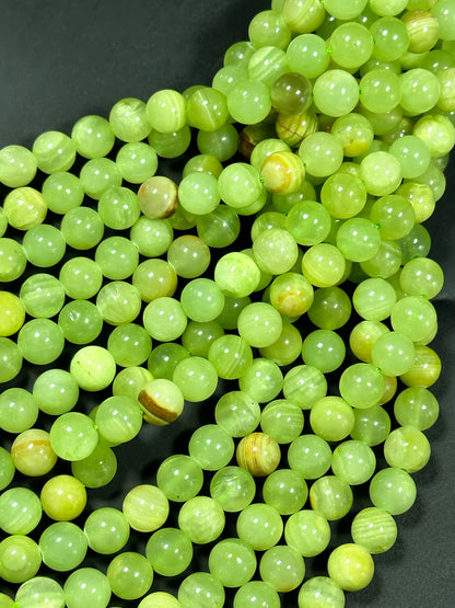 NATURAL Green Calcite Gemstone Bead 4mm 6mm 8mm 10mm 12mm Round Bead, Beautiful Green Brown Color Calcite Gemstone Bead Great Quality 15.5"