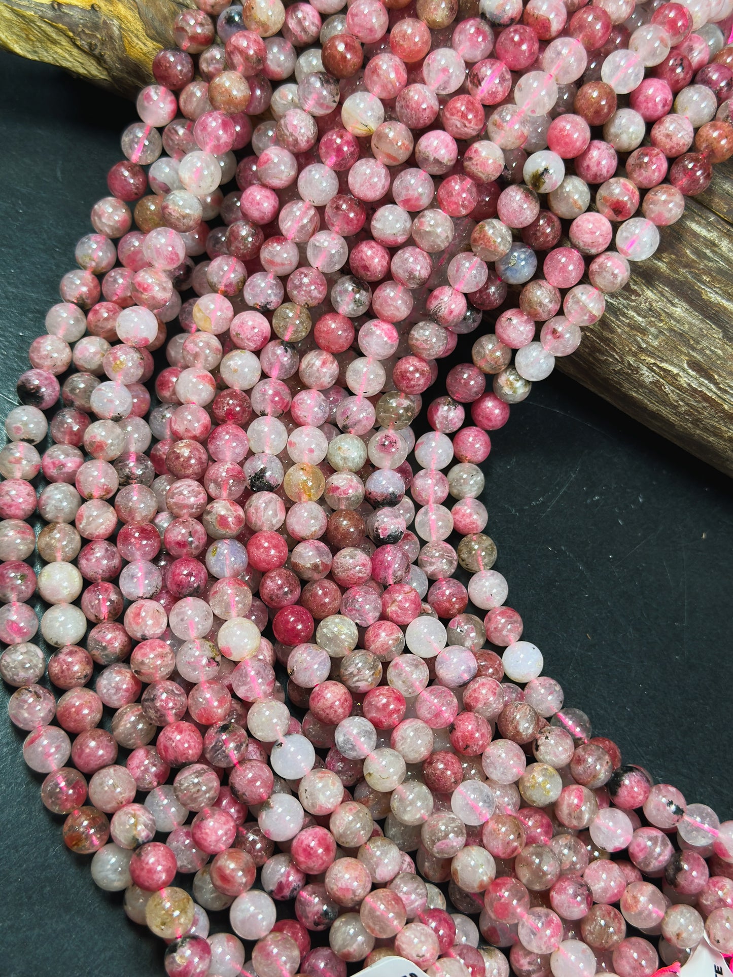 AA Natural Sakura Rhodonite Gemstone Bead 6mm 8mm 10mm Round Beads, Gorgeous Natural Pink Rhodonite Beads, Excellent Quality 15.5" Strand