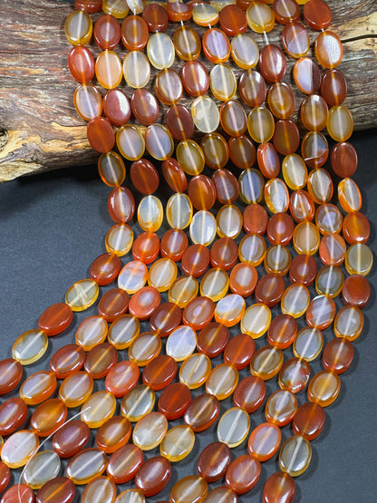 Natural Carnelian Gemstone Bead 18x13mm Oval Shape Bead, Beautiful Natural Orange Red Color Carnelian Bead, Great Quality Full Strand 15.5"