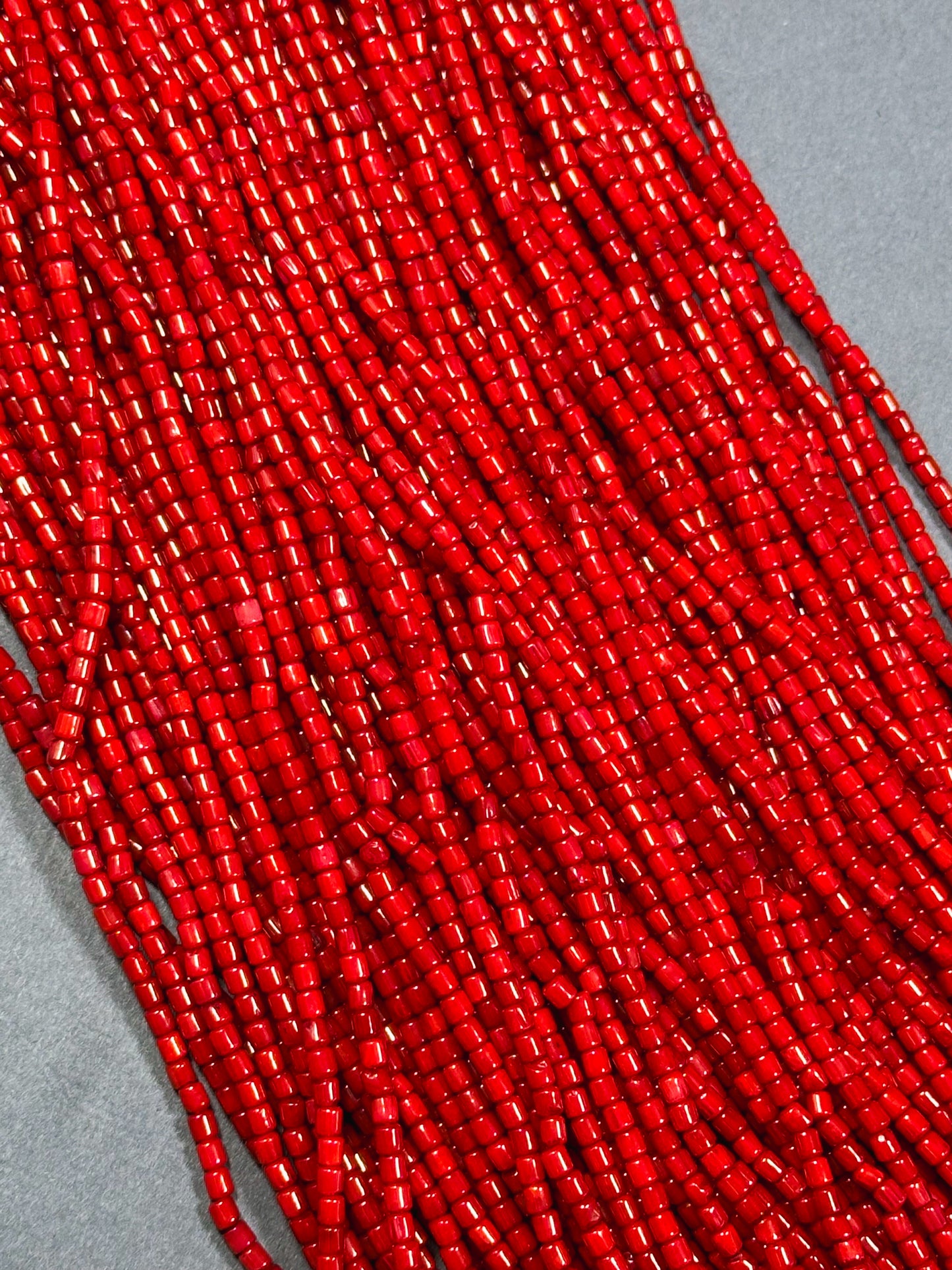 Natural Bamboo Coral Gemstone Bead 3mm Tube Shape Bead, Beautiful Natural Red Color Bamboo Coral Beads, Great Quality Full Strand 15.5"