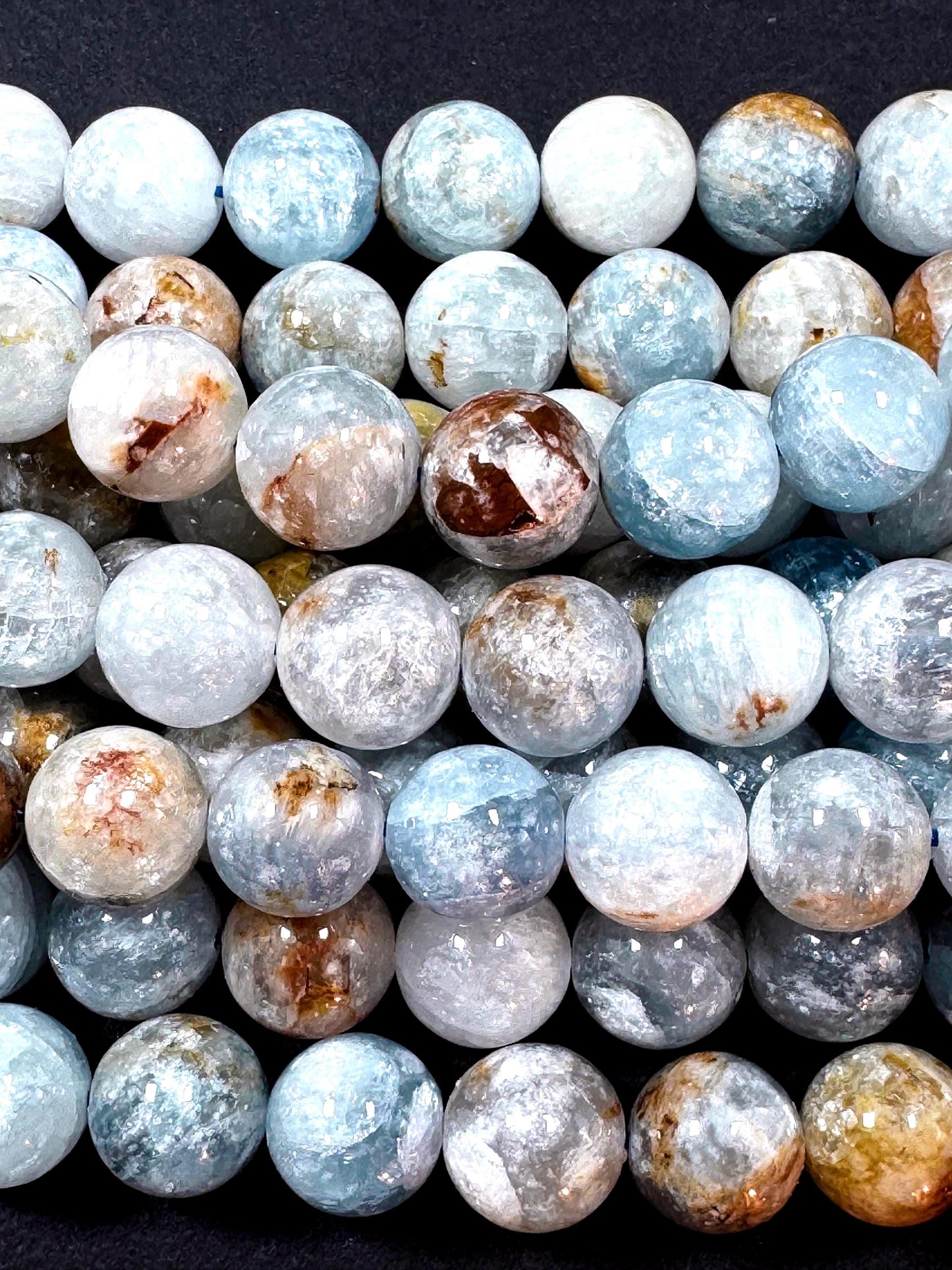 Natural Celestine gemstone bead . 6.8.10mm round gemstone bead. excellent quality. full strand 15.5”