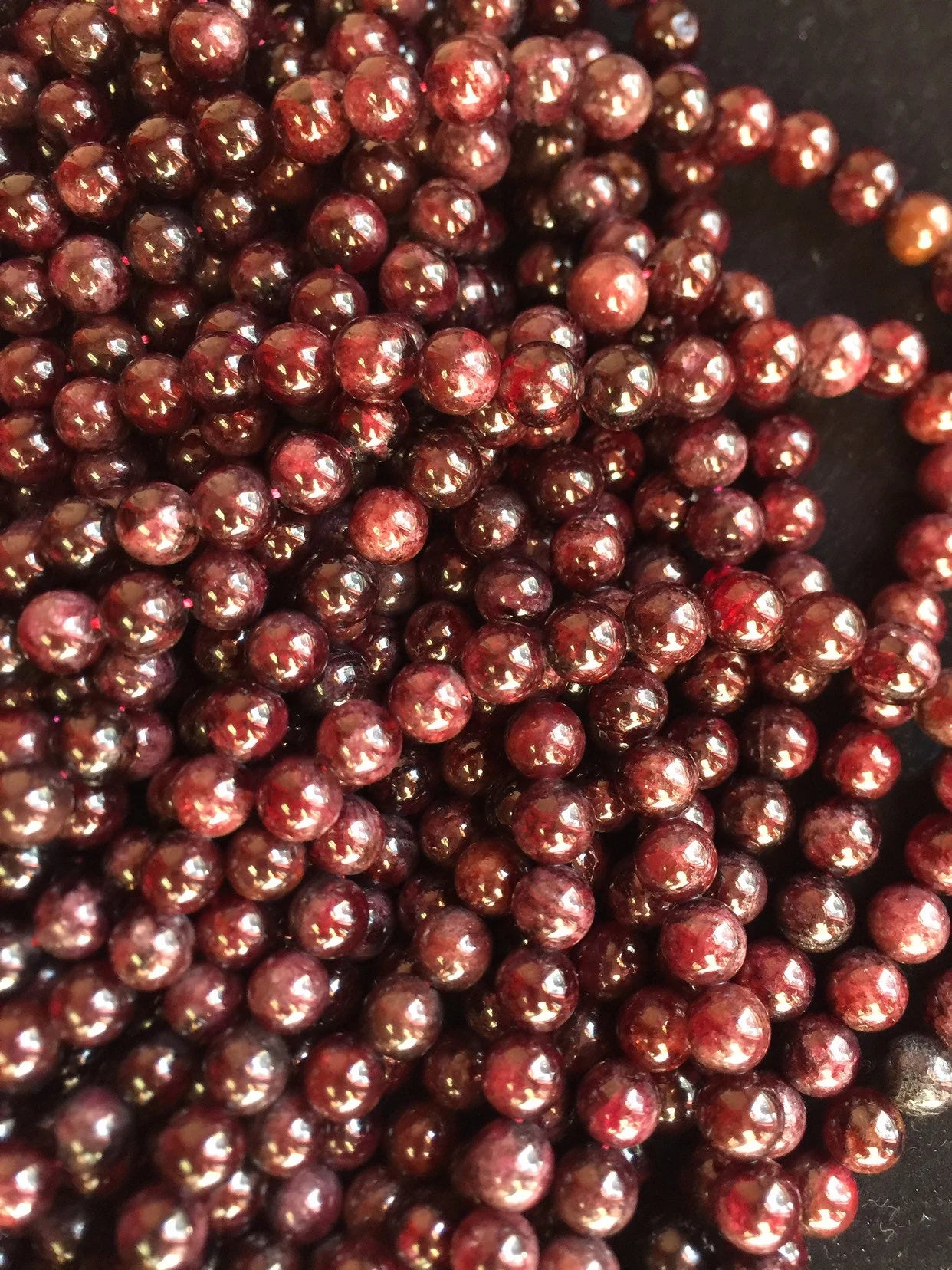 AAA Natural red garnet bead . Natural gemstone bead . 4mm 6mm 8mm 10mm 12mm Gorgeous dark Red color . Highly polished finished