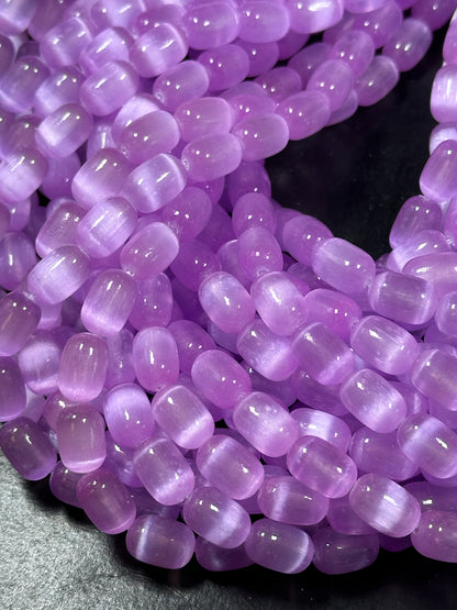 Natural Purple Selenite Gemstone Bead 12x8mm Tube Shape, Beautiful Lavender Purple Color Selenite Beads, Great Quality Full Strand 15.5"