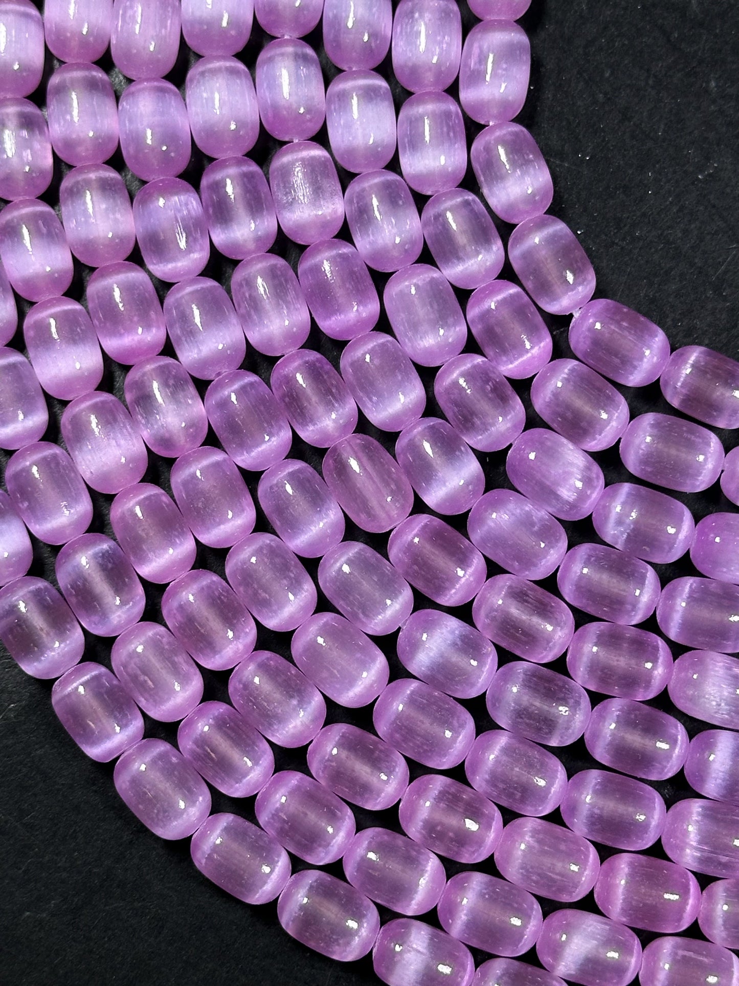 Natural Purple Selenite Gemstone Bead 12x8mm Tube Shape, Beautiful Lavender Purple Color Selenite Beads, Great Quality Full Strand 15.5"