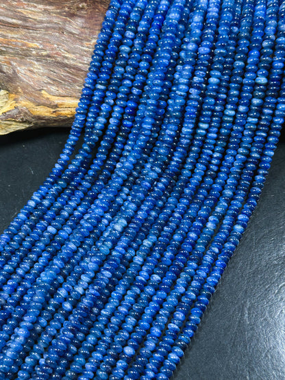 AAA Natural Kyanite Gemstone Bead 6x3mm Rondelle Shape, Beautiful Natural Blue Color Kyanite Gemstone Bead, Excellent Quality 15.5" Strand
