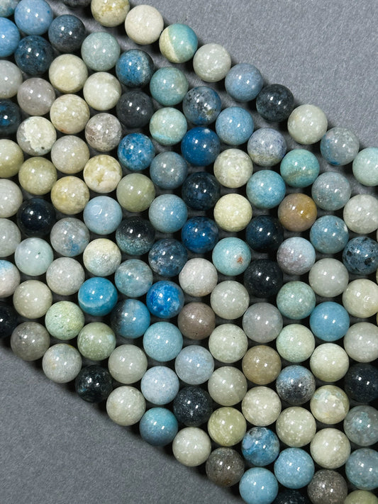 Natural Trolleite Gemstone Bead 6mm 8mm 10mm Round Beads, Beautiful Natural Multicolor Blue Color Trolleite Beads, Excellent Quality 15.5"