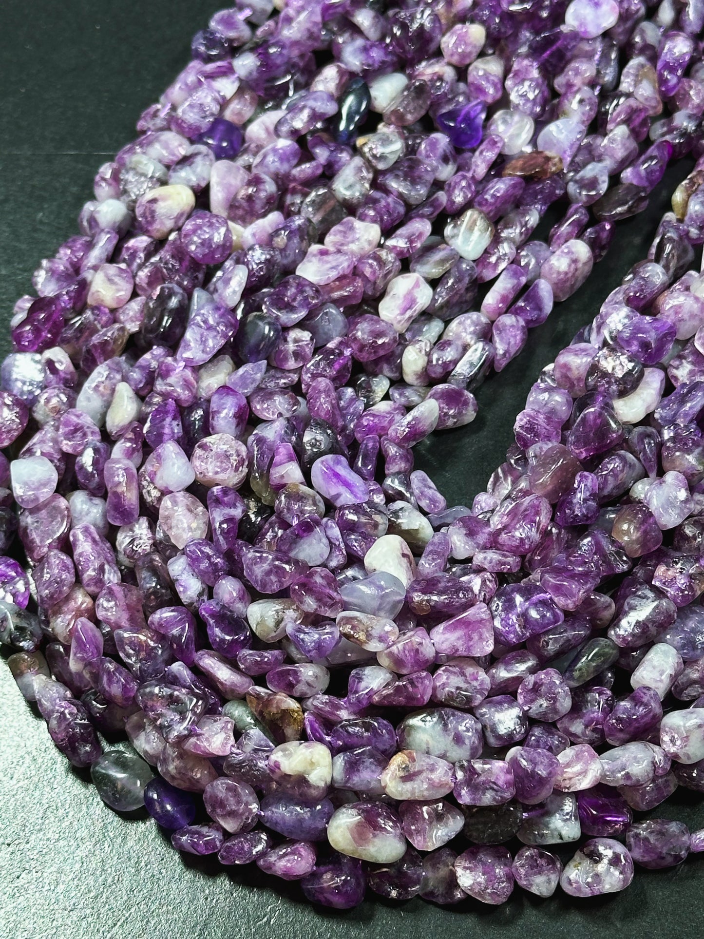 Natural Purple Emerald Gemstone Bead Freeform Pebble Shape, Gorgeous Natural Purple Color Emerald Bead, Excellent Quality Full Strand 15.5"